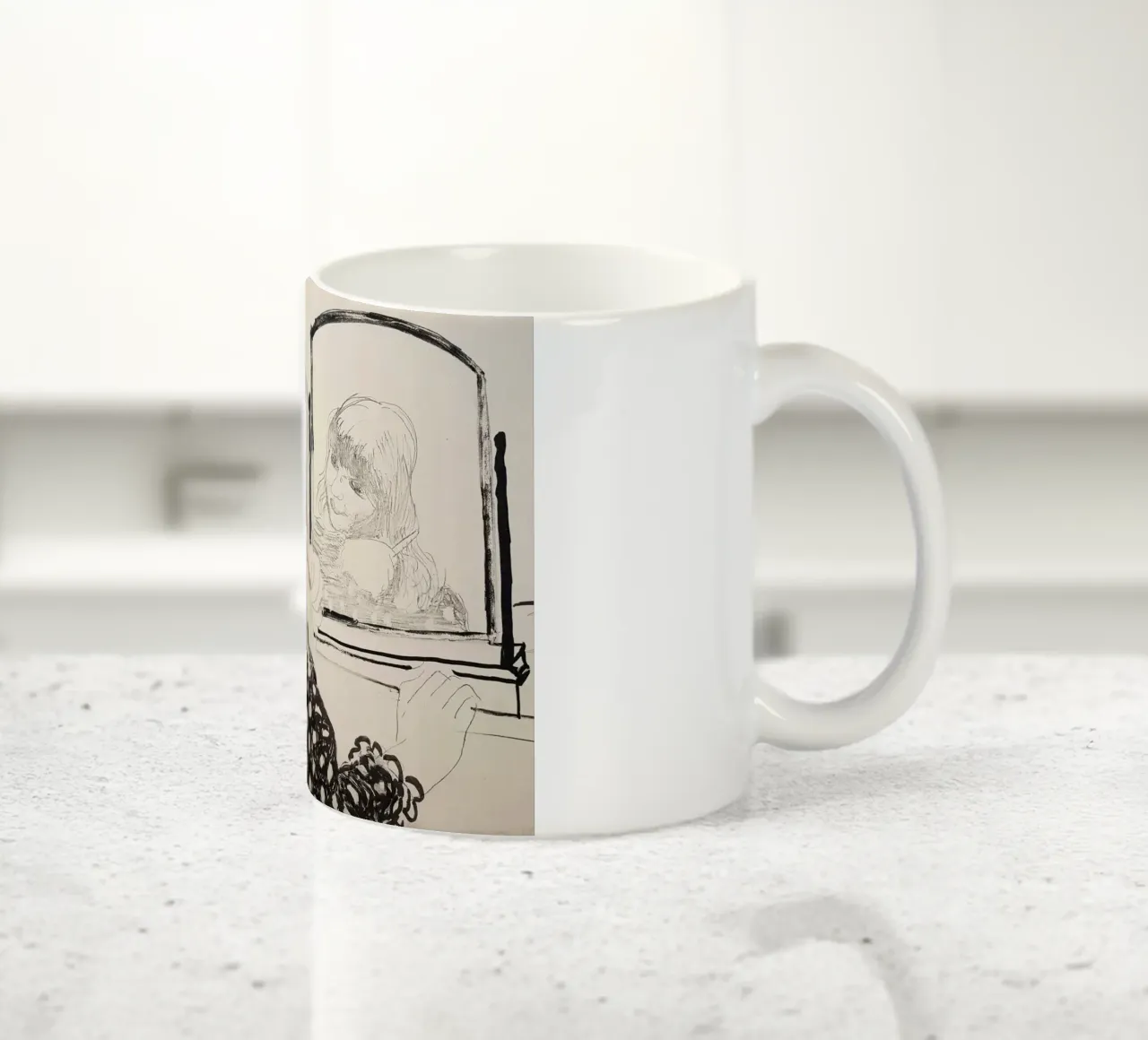 Ann kämmt ihr Haar 1979 Keramik Tasse von khanrosie