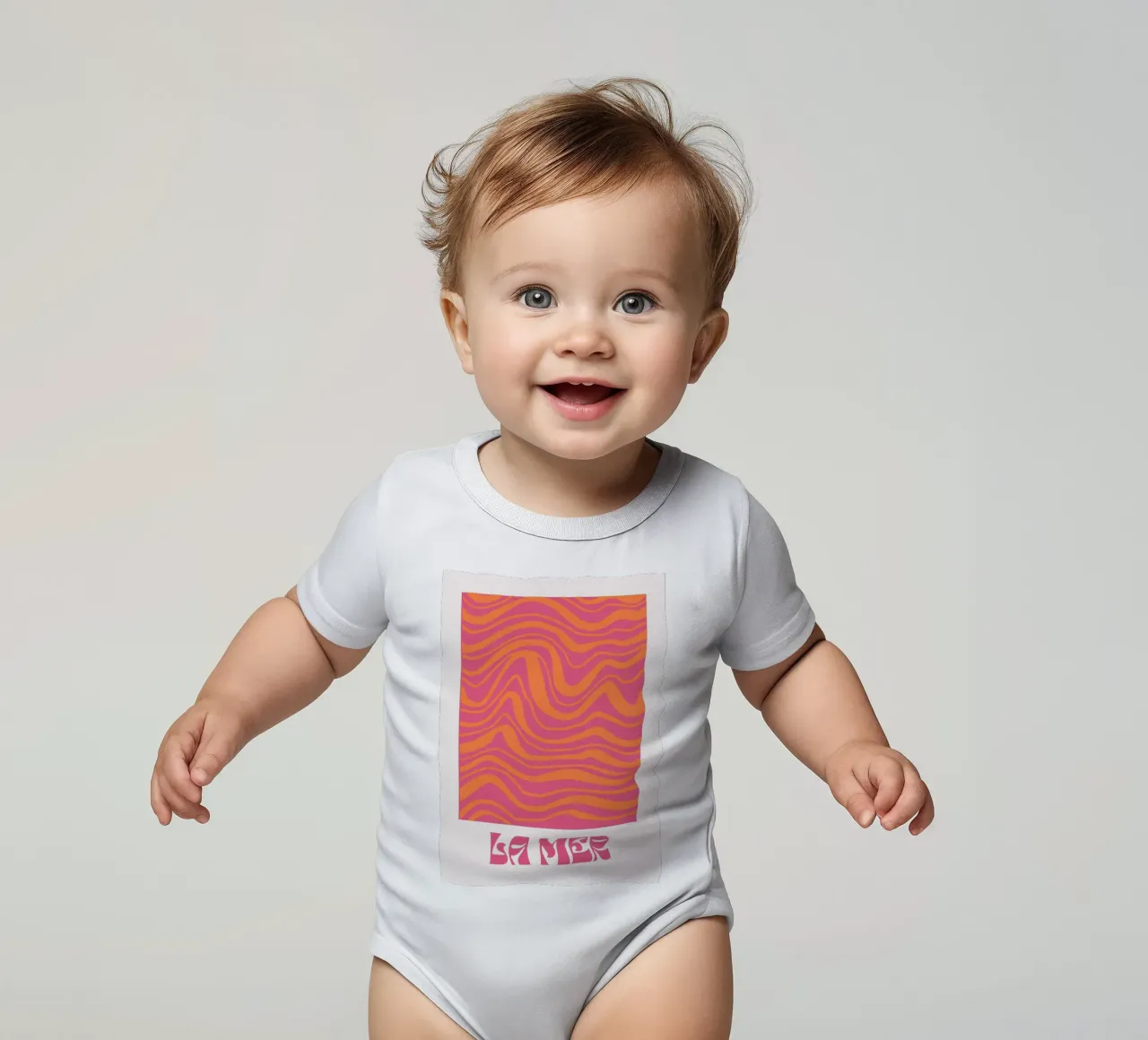 Psychedelisch Roze Vloeibare Werveling Retro Abstract Pop Art babyrompertje korte mouwen van NorwesClub