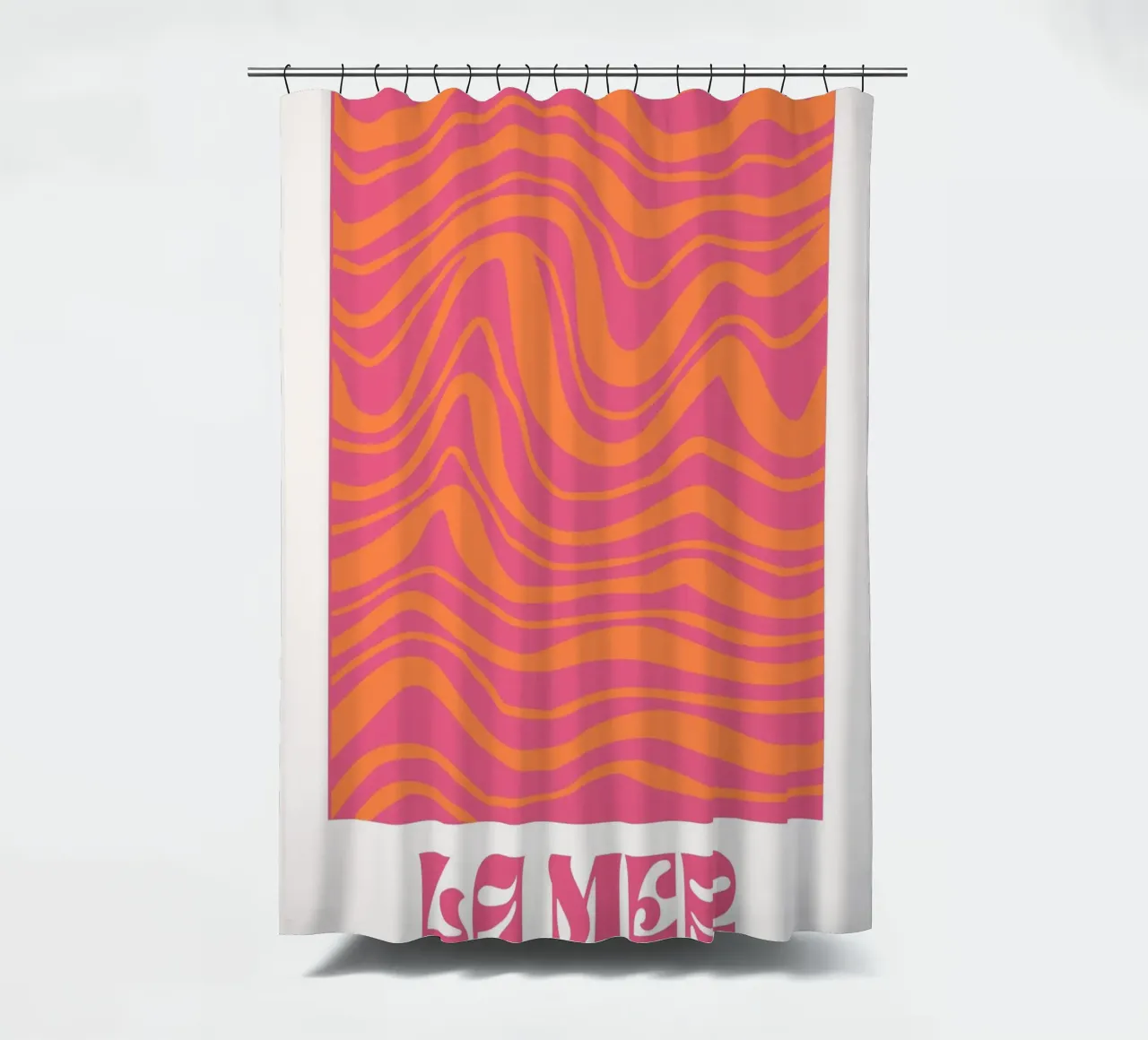 Psychedelisch Roze Vloeibare Werveling Retro Abstract Pop Art douchegordijn van NorwesClub