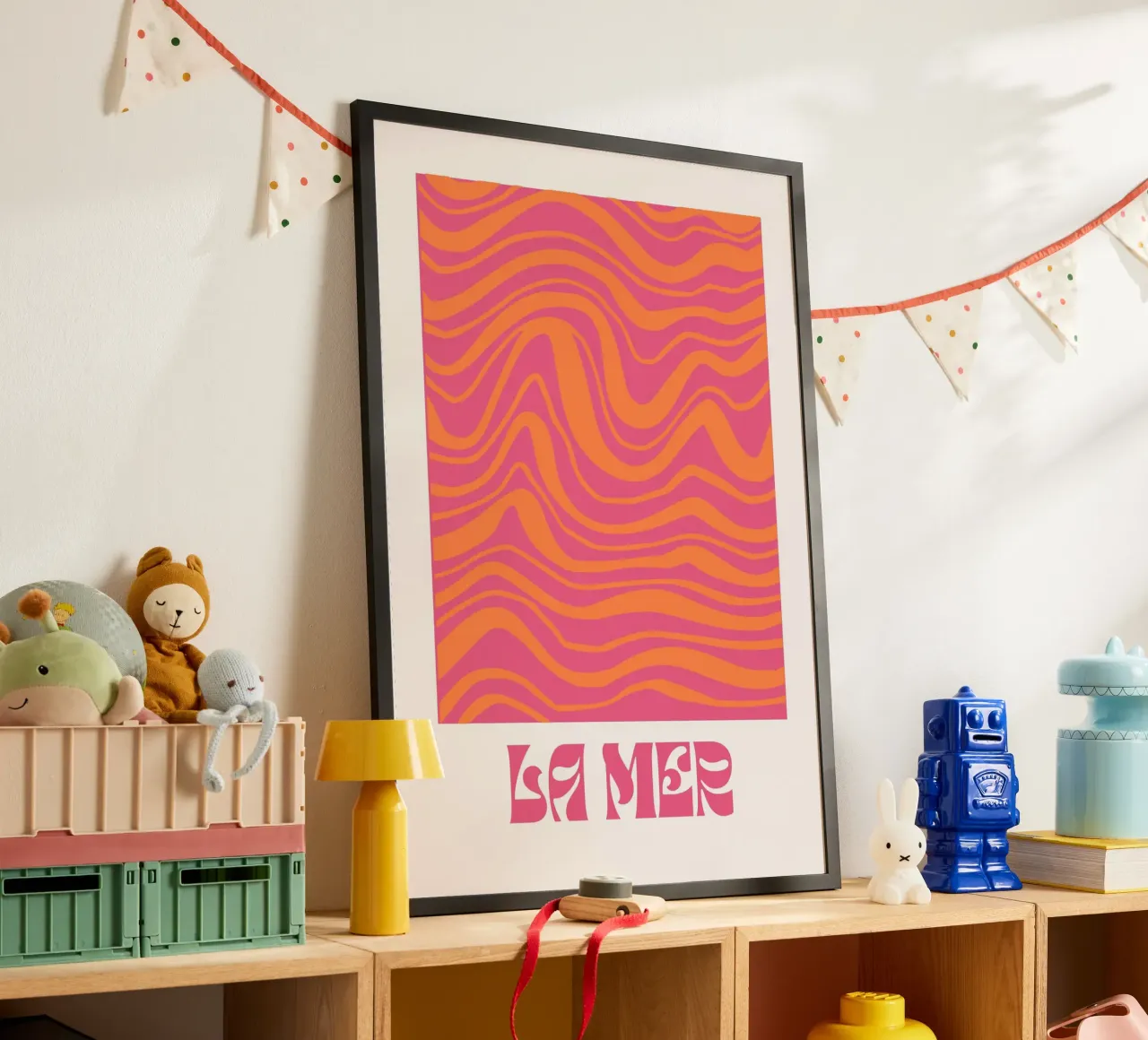 Psychedelisch Roze Vloeibare Werveling Retro Abstract Pop Art hahnemühle van NorwesClub
