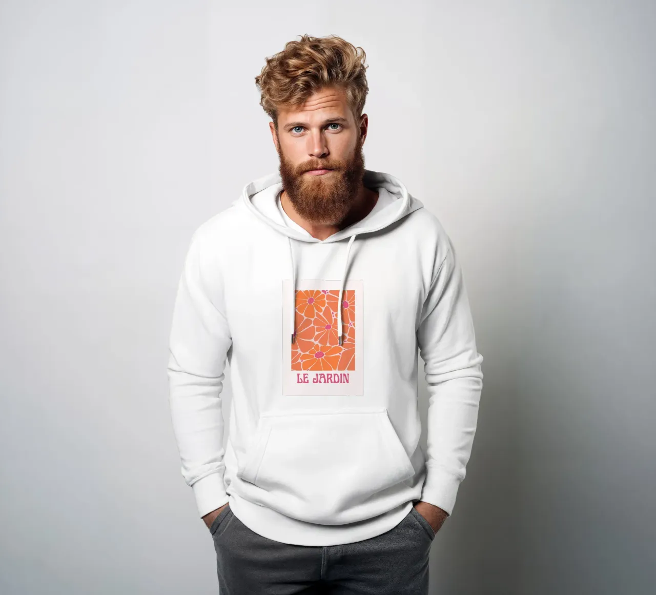 Psichedelico Arancione Rosa Stampa astratta a onde geometriche felpa con cappuccio da NorwesClub