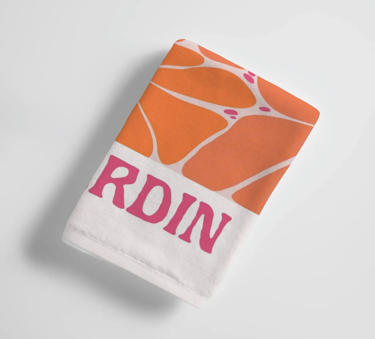 Psychedelic Orange Pink Abstract Geometric Wave Print towel by NorwesClub