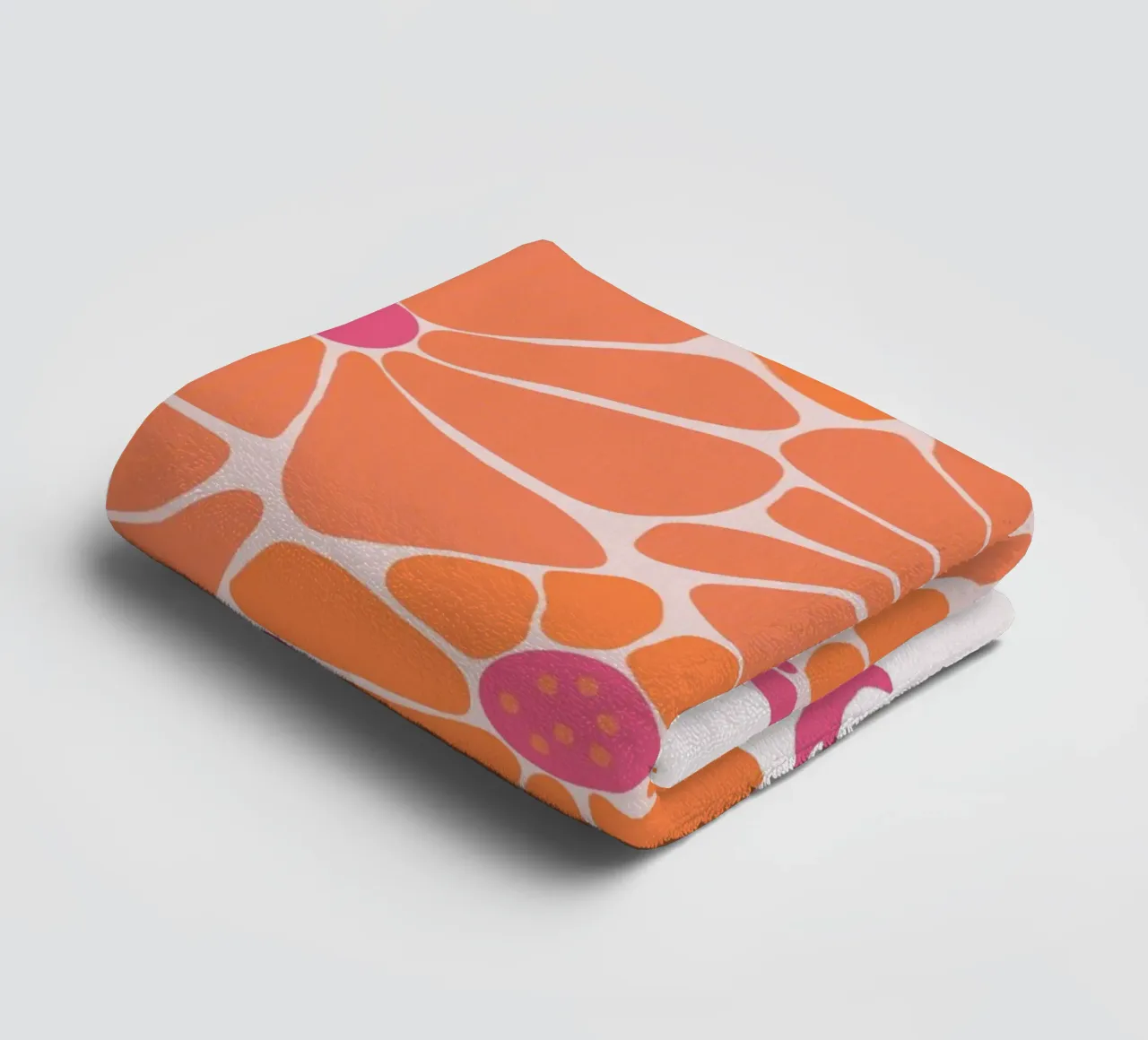 Psychedelic Orange Pink Abstract Geometric Wave Print towel by NorwesClub