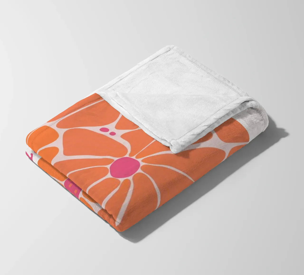 Psichedelico Arancione Rosa Stampa astratta a onde geometriche coperta in pile da NorwesClub