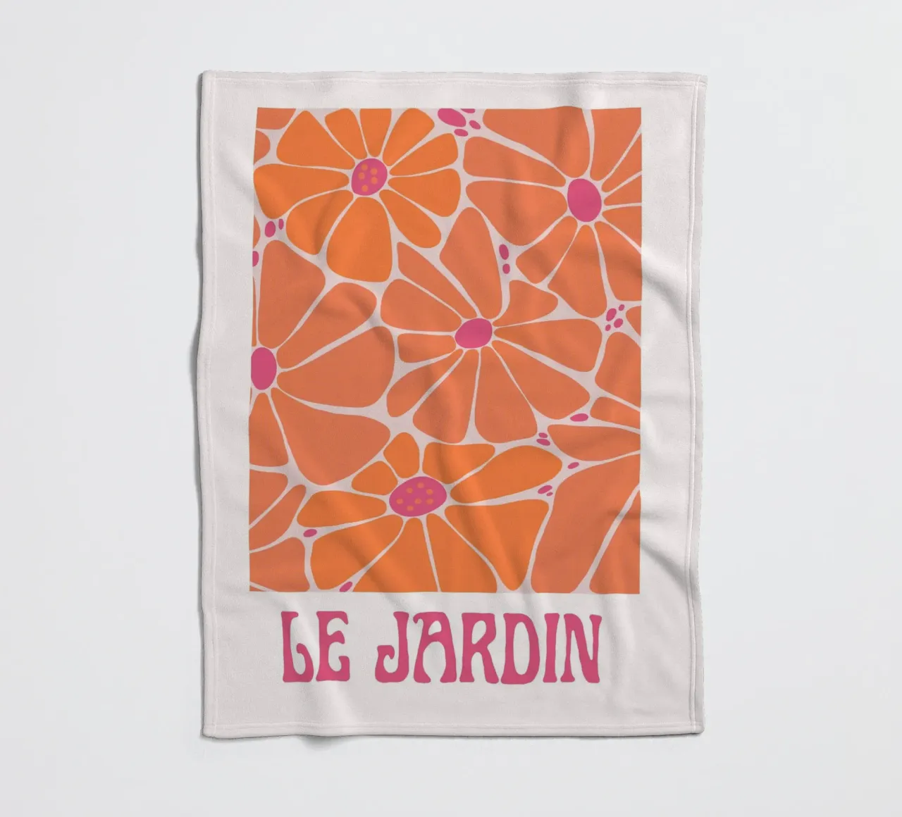 Psichedelico Arancione Rosa Stampa astratta a onde geometriche coperta in pile da NorwesClub