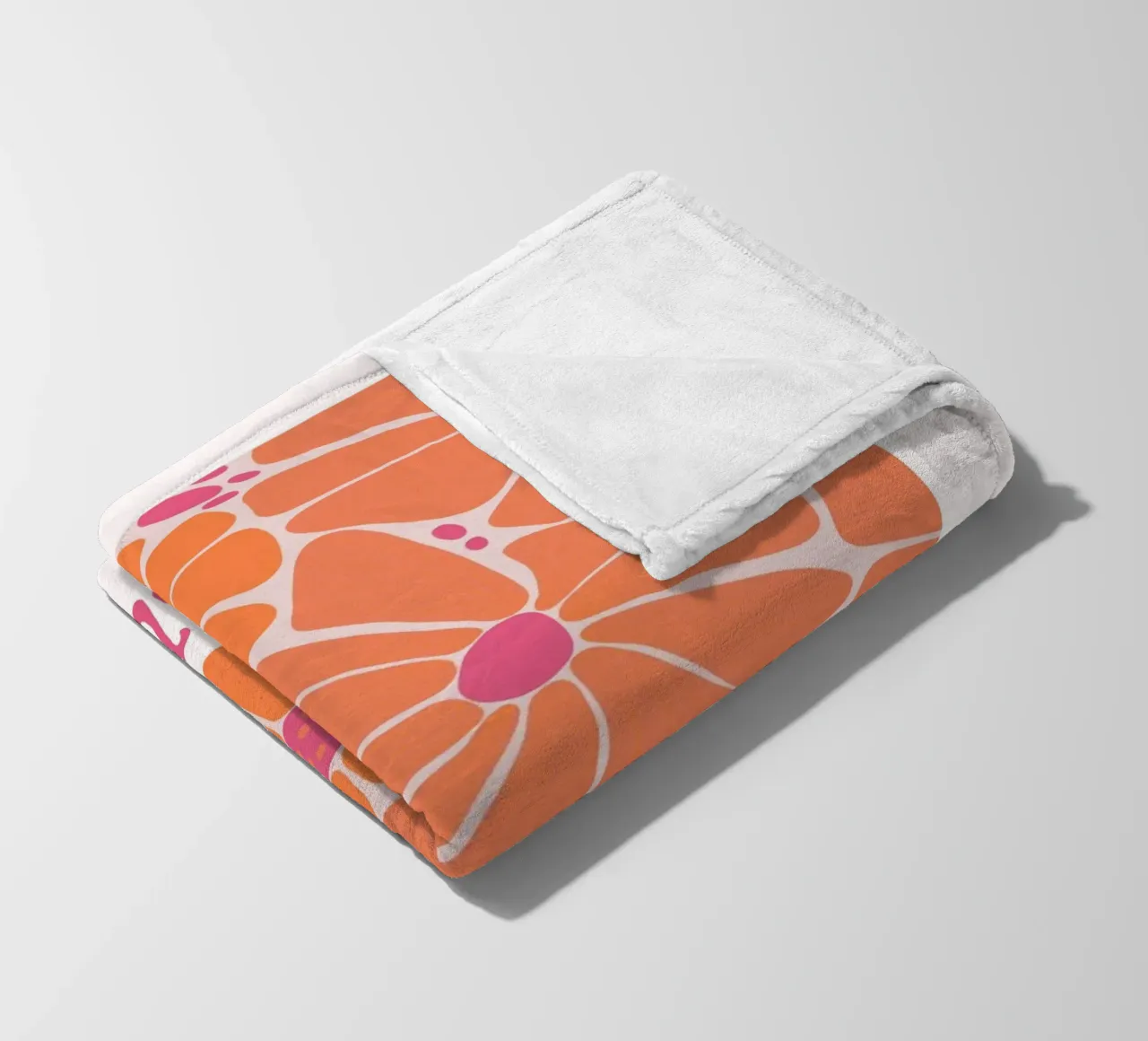 Psichedelico Arancione Rosa Stampa astratta a onde geometriche coperta in pile da NorwesClub