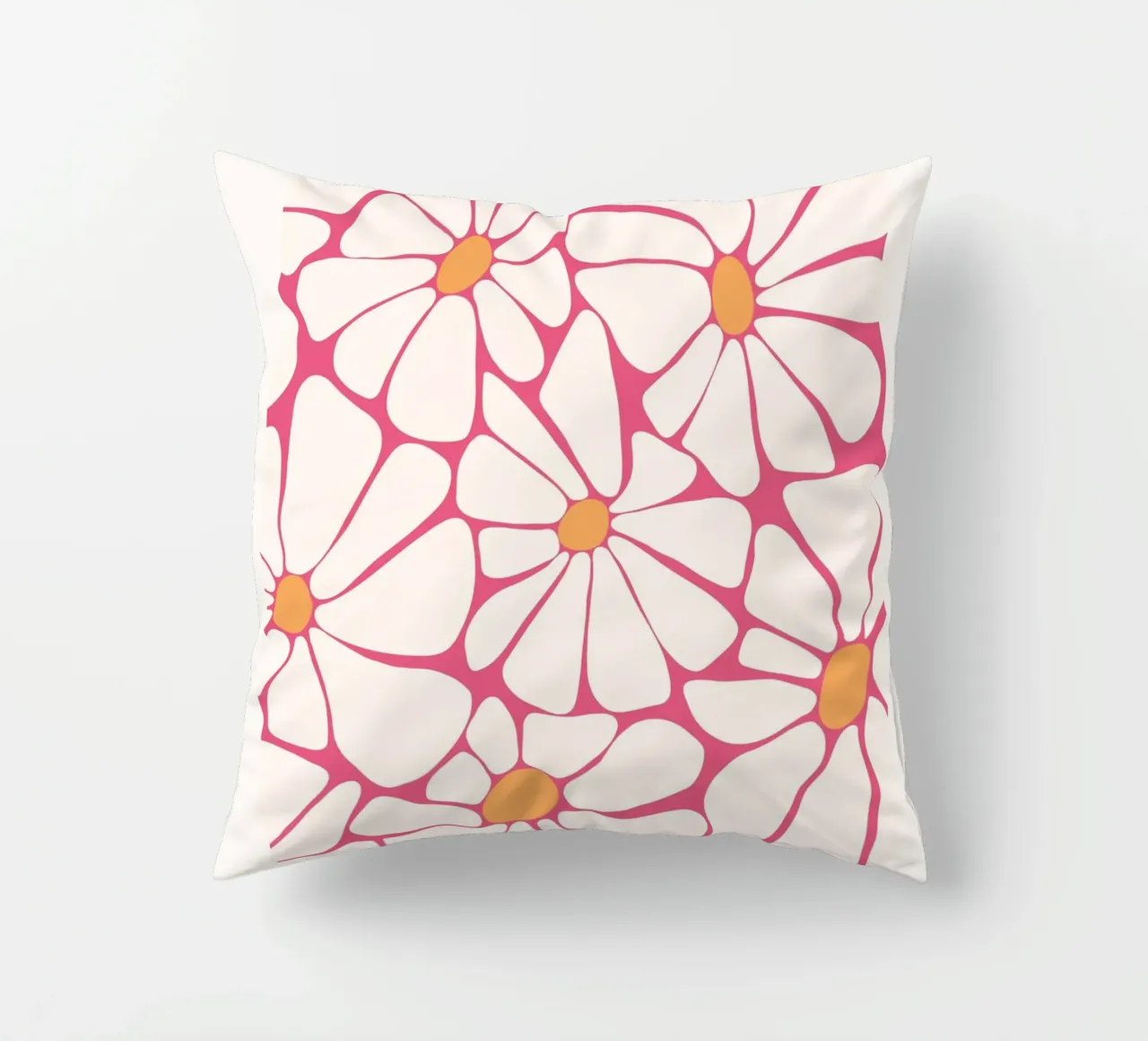 Retro Abstract Floral Leaves Botanical Art Print decorative cushion by NorwesClub