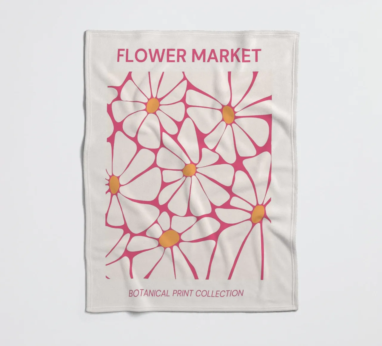 Retro abstracte bladeren Botanische kunstdruk fleecedeken van NorwesClub