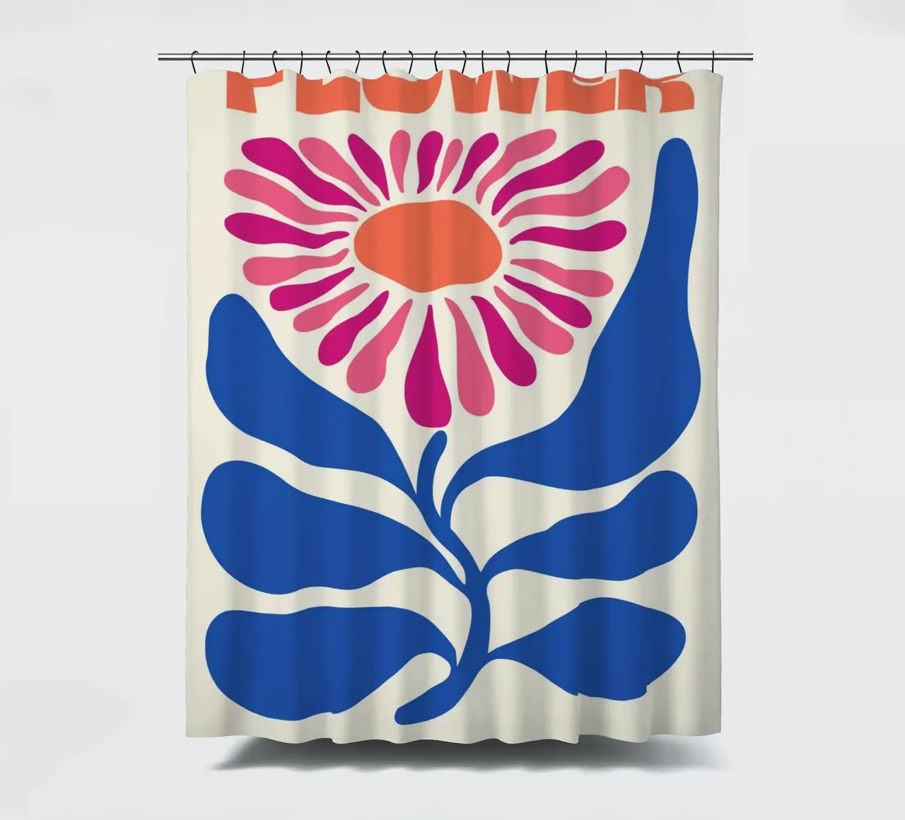 Psychedelic Flower Power Retro Floral 60s Pop Art Print shower curtain by NorwesClub