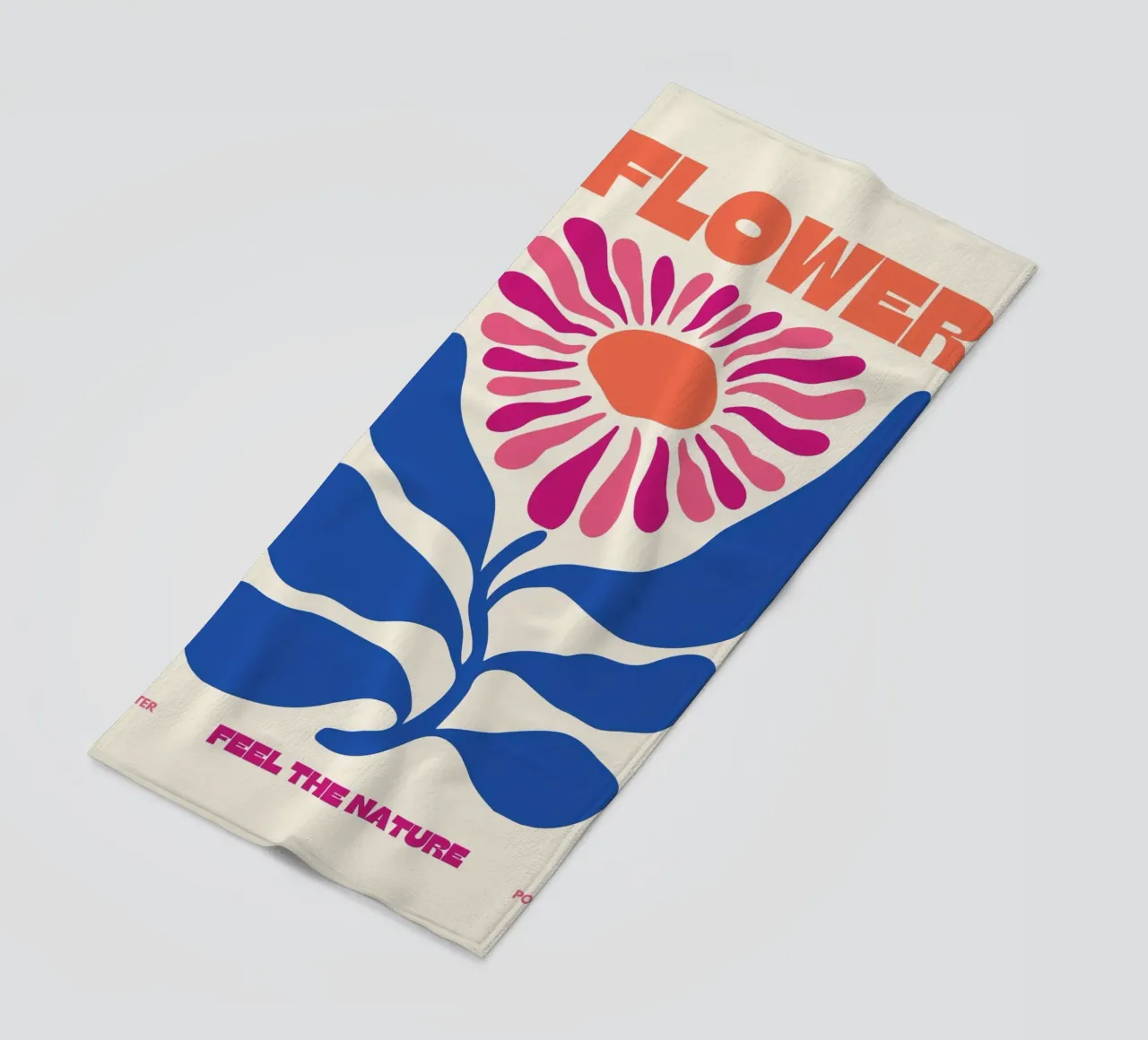 Psychedelic Flower Power Retro Floral 60s Pop Art Print beach towel by NorwesClub