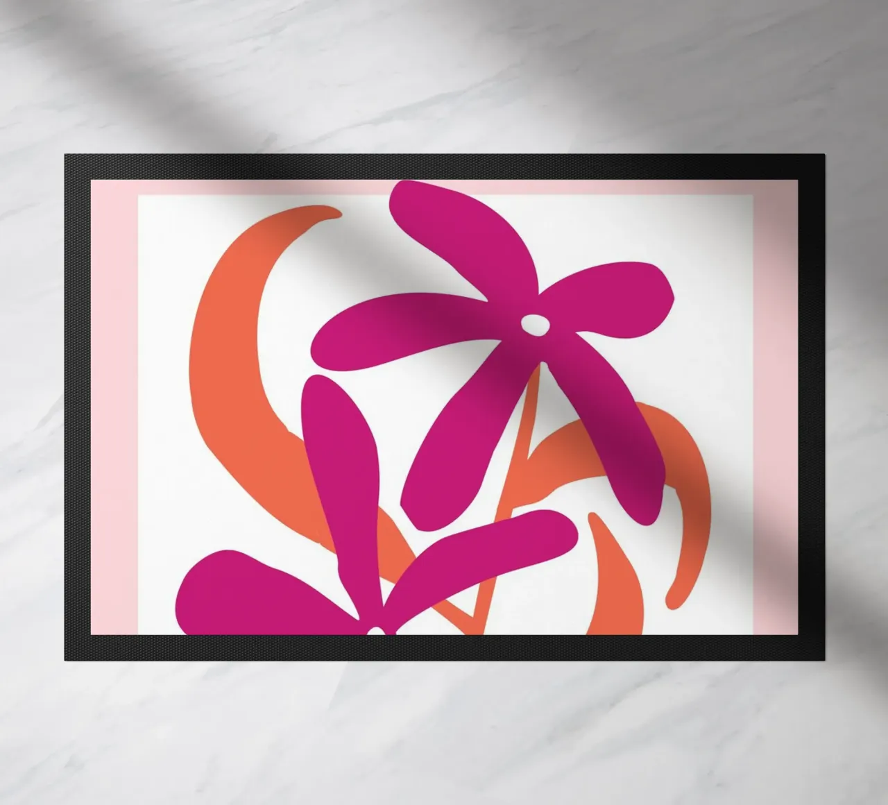 Psychedelic Tropical Flower Groovy Abstract Pop Art Print paillasson de NorwesClub