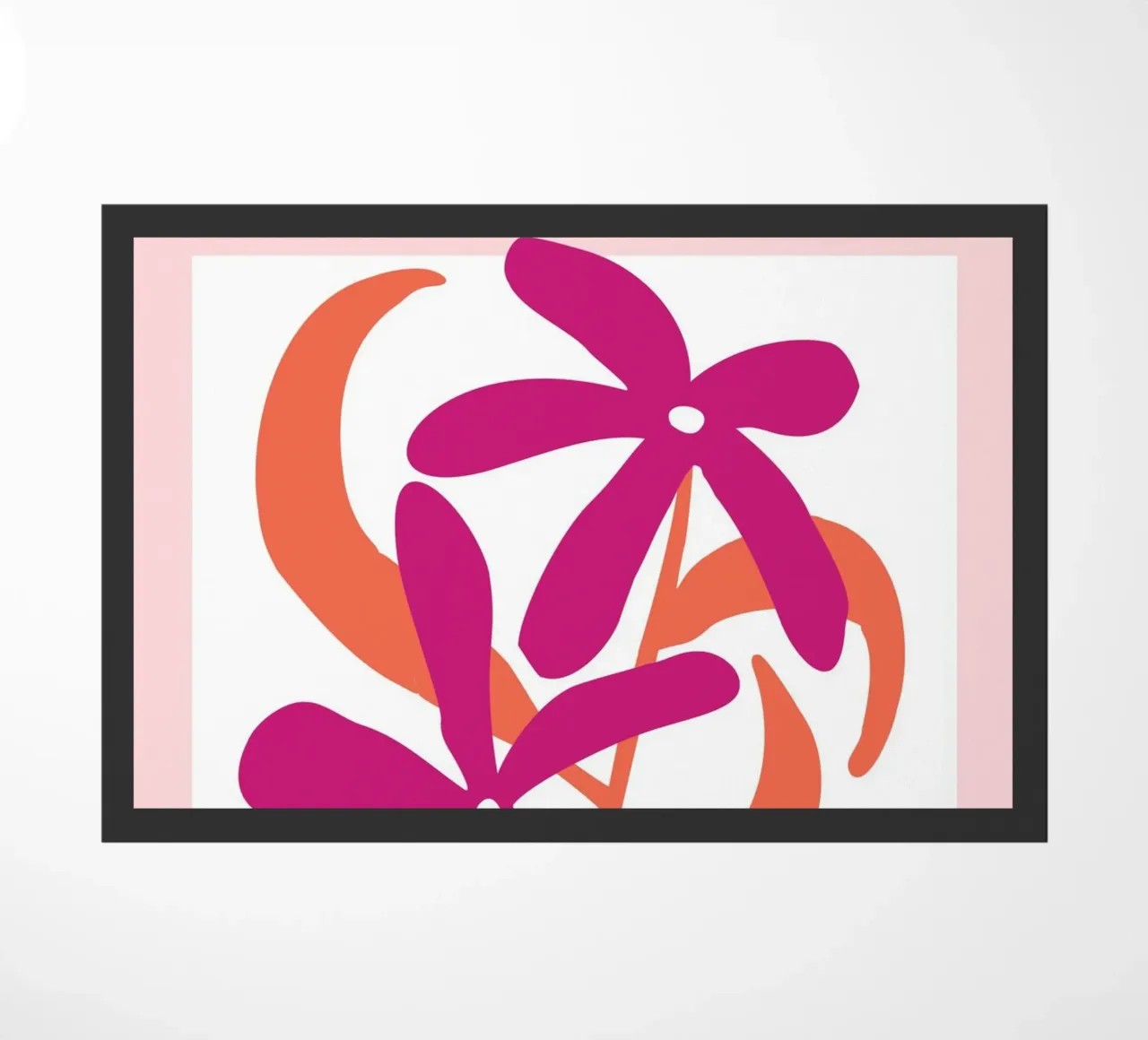 Psychedelic Tropical Flower Groovy Abstract Pop Art Print paillasson de NorwesClub