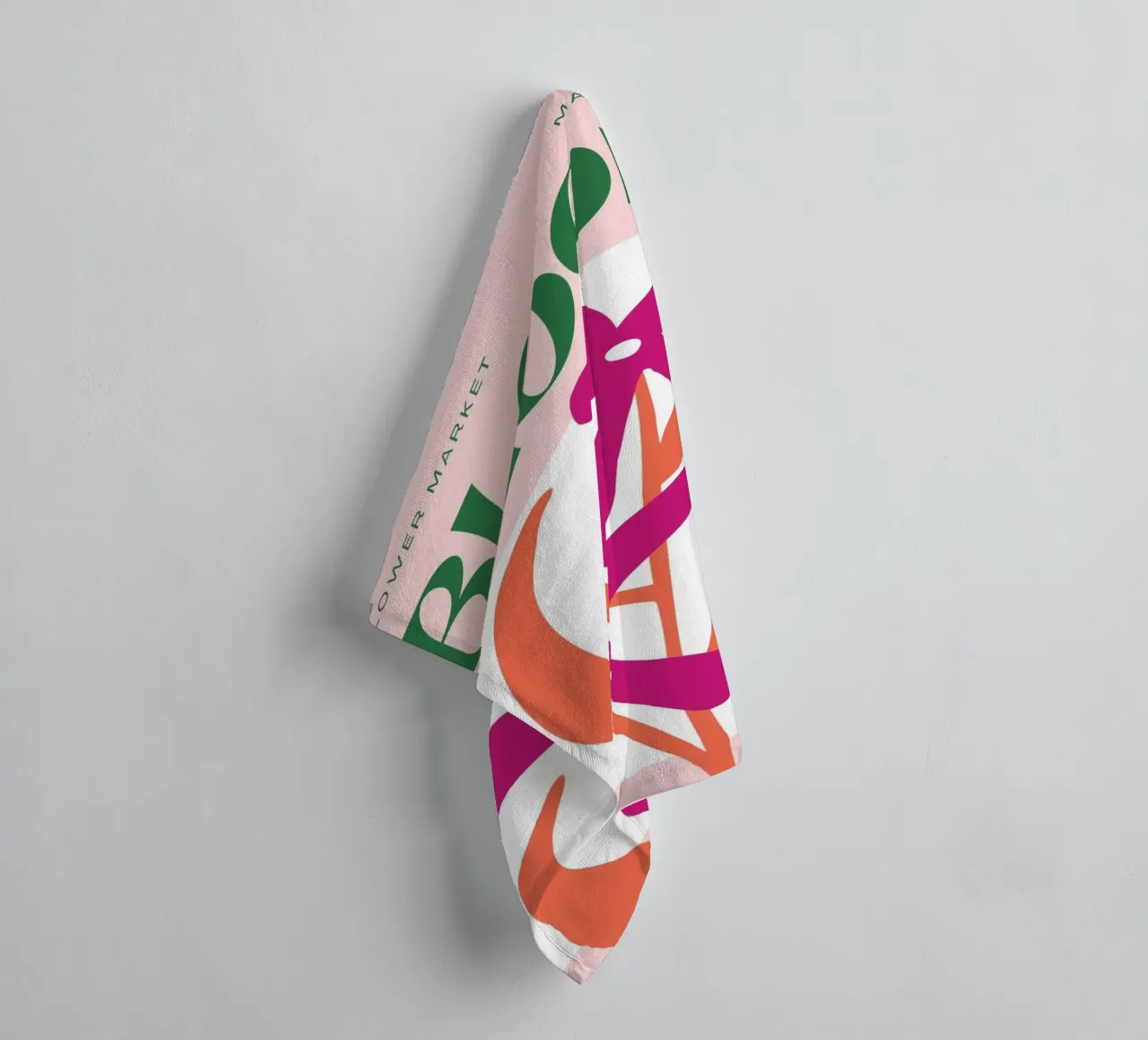 Psychedelic Tropical Flower Groovy Abstract Pop Art Print serviette de bain de NorwesClub