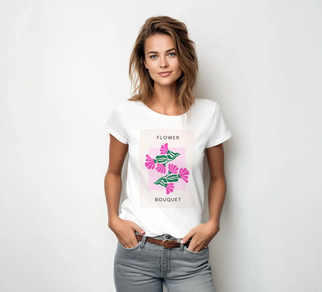Psychedelic Blob Flower Groovy Abstract Pop Art Print women's fitted t-shirt by NorwesClub