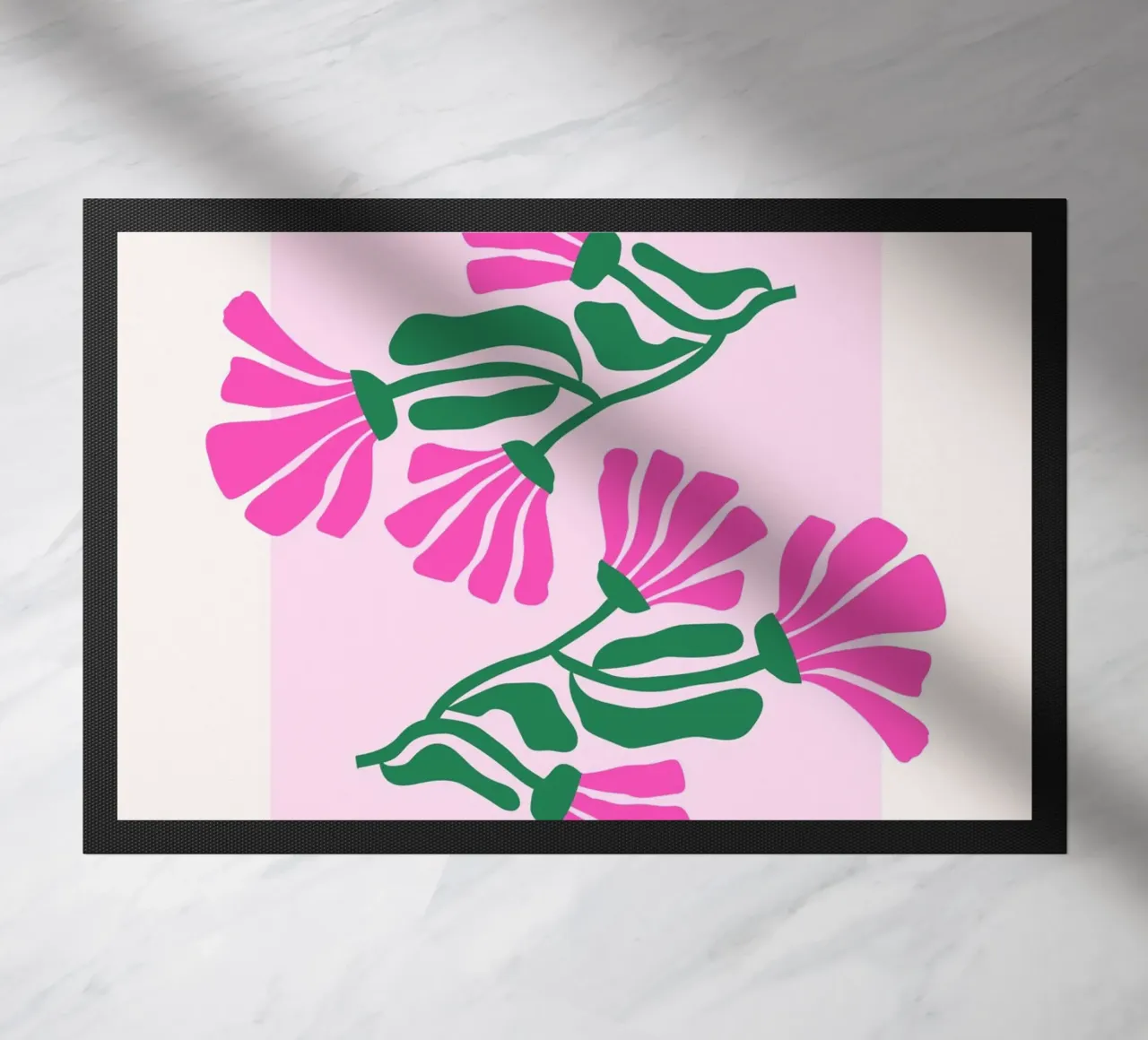 Psychedelic Blob Flower Groovy Abstract Pop Art Print doormat by NorwesClub