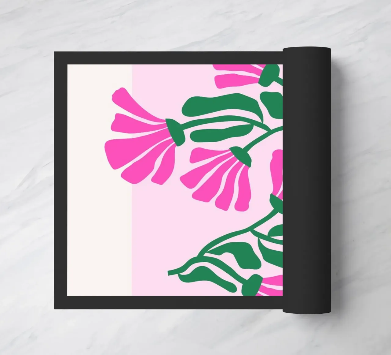 Psychedelic Blob Flower Groovy Abstract Pop Art Print doormat by NorwesClub