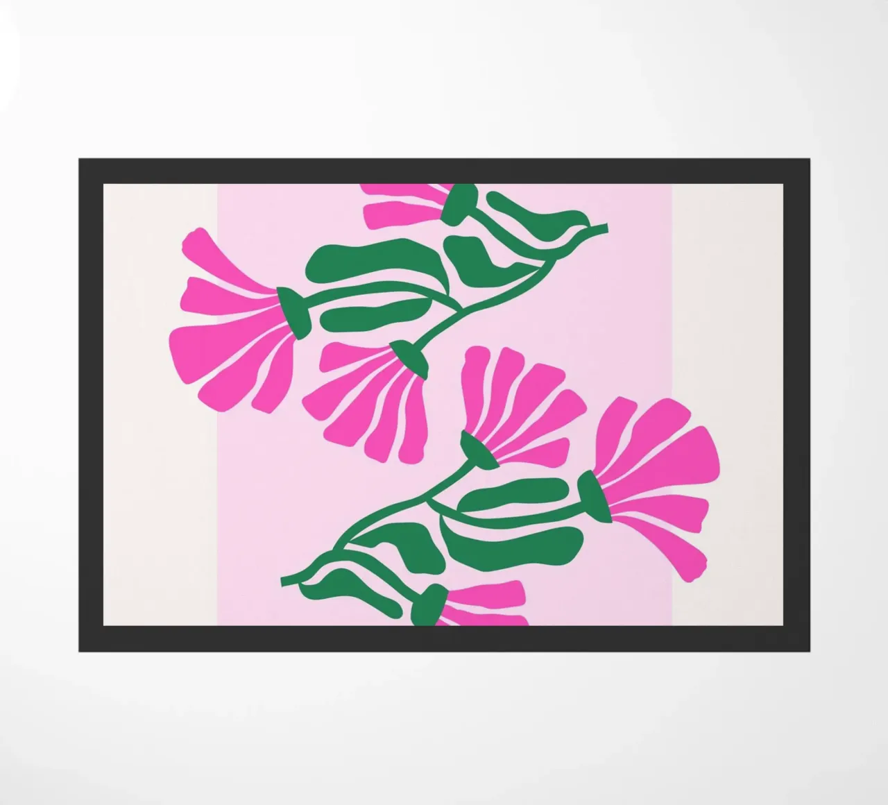 Psychedelic Blob Flower Groovy Abstract Pop Art Print doormat by NorwesClub