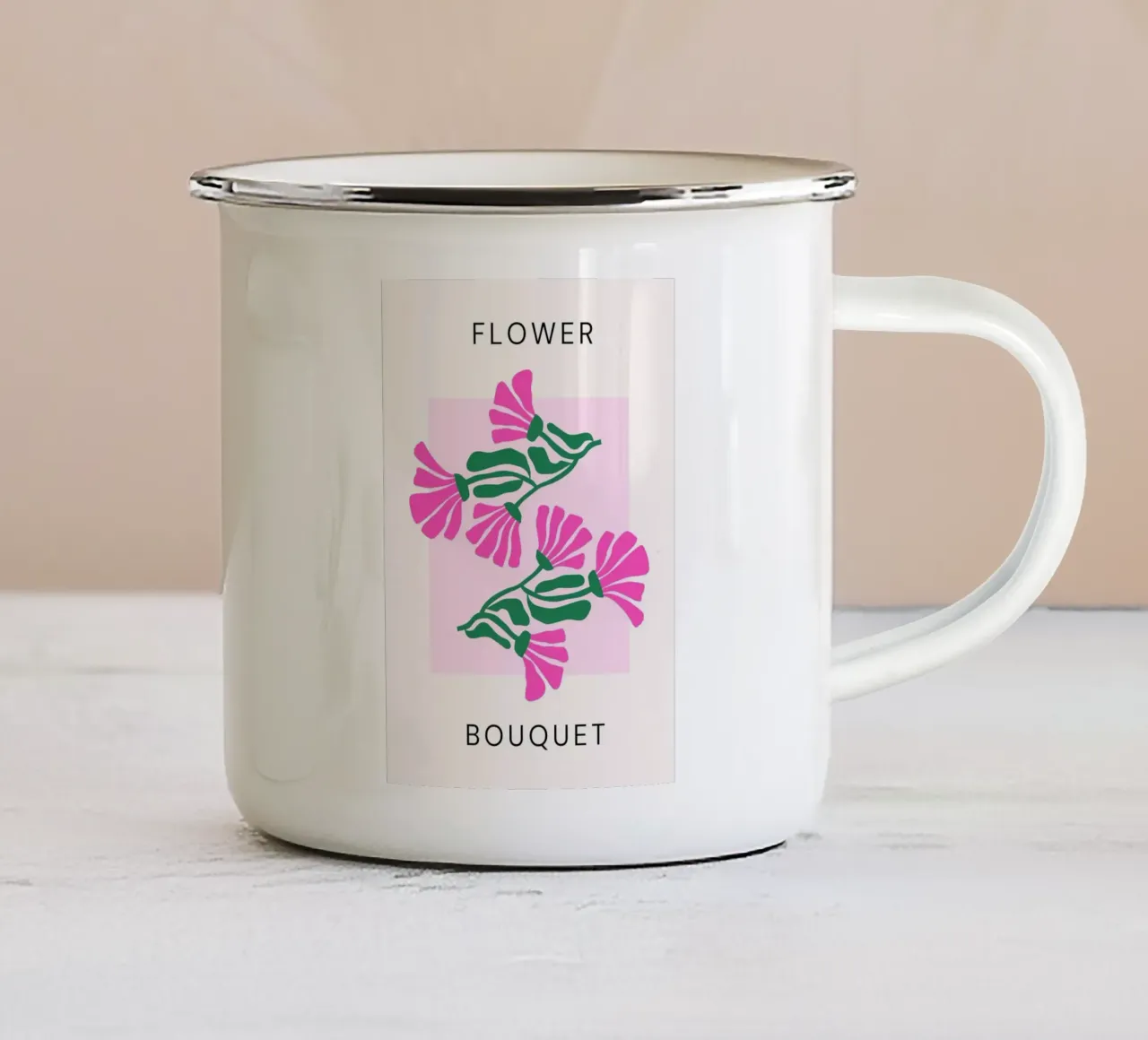 Psychedelic Blob Flower Groovy Abstract Pop Art Print mug en émail de NorwesClub