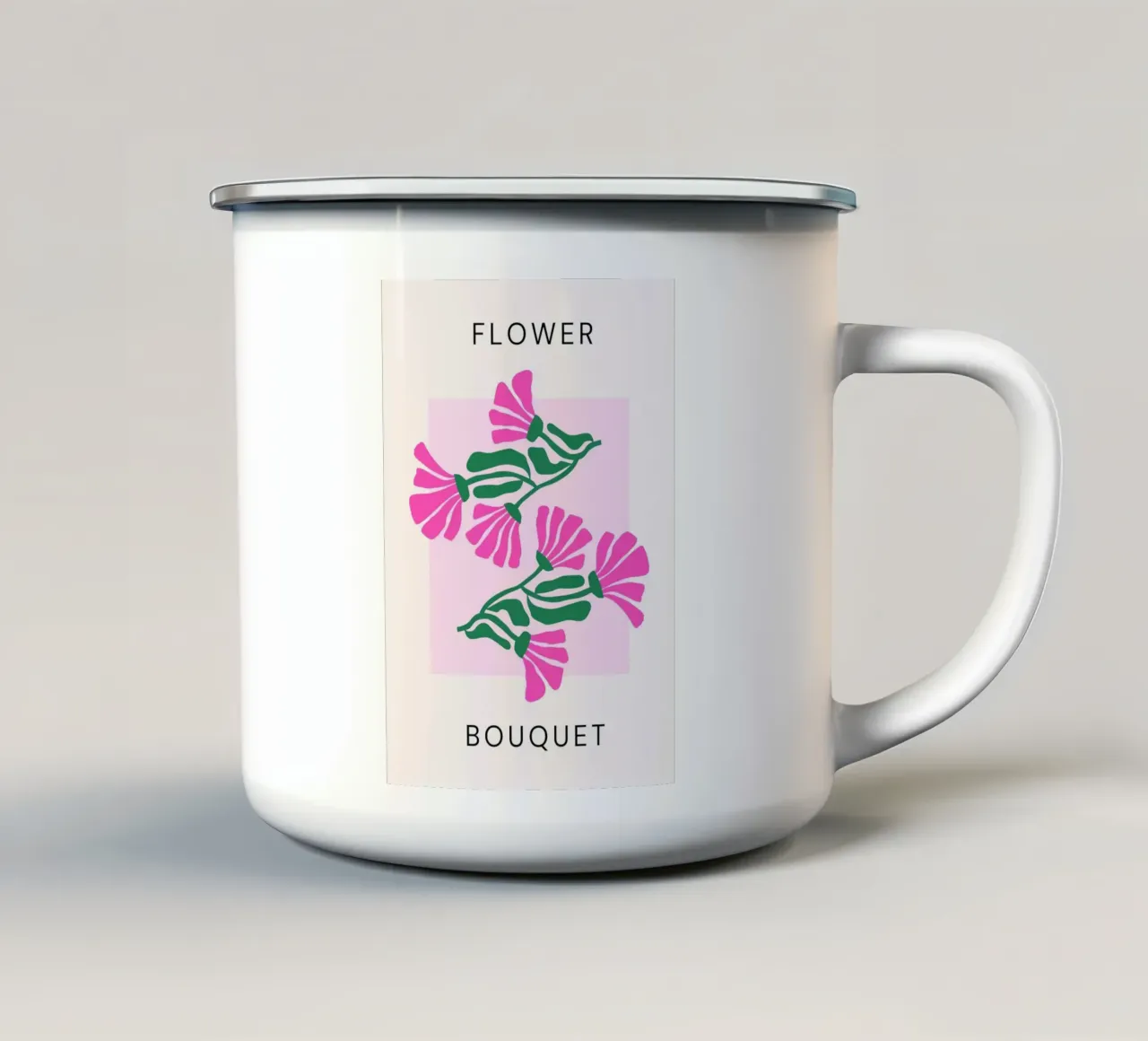 Psychedelic Blob Flower Groovy Abstract Pop Art Print mug en émail de NorwesClub