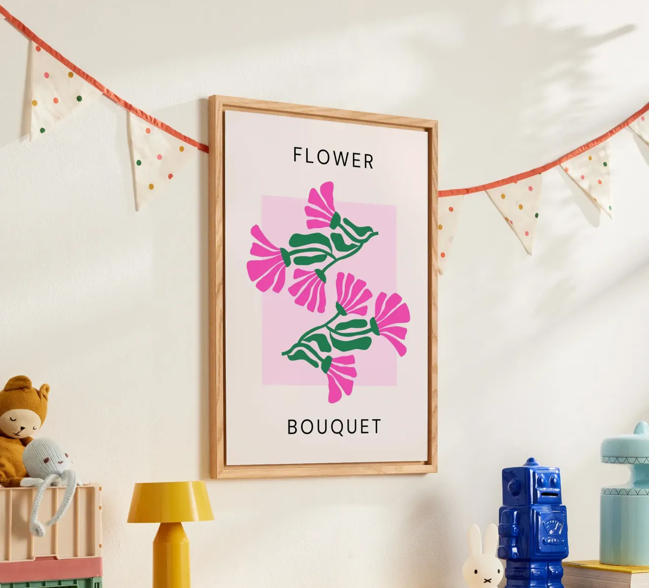 Psychedelische Blob Bloem Groovy Abstract Pop Art Print acryl van NorwesClub