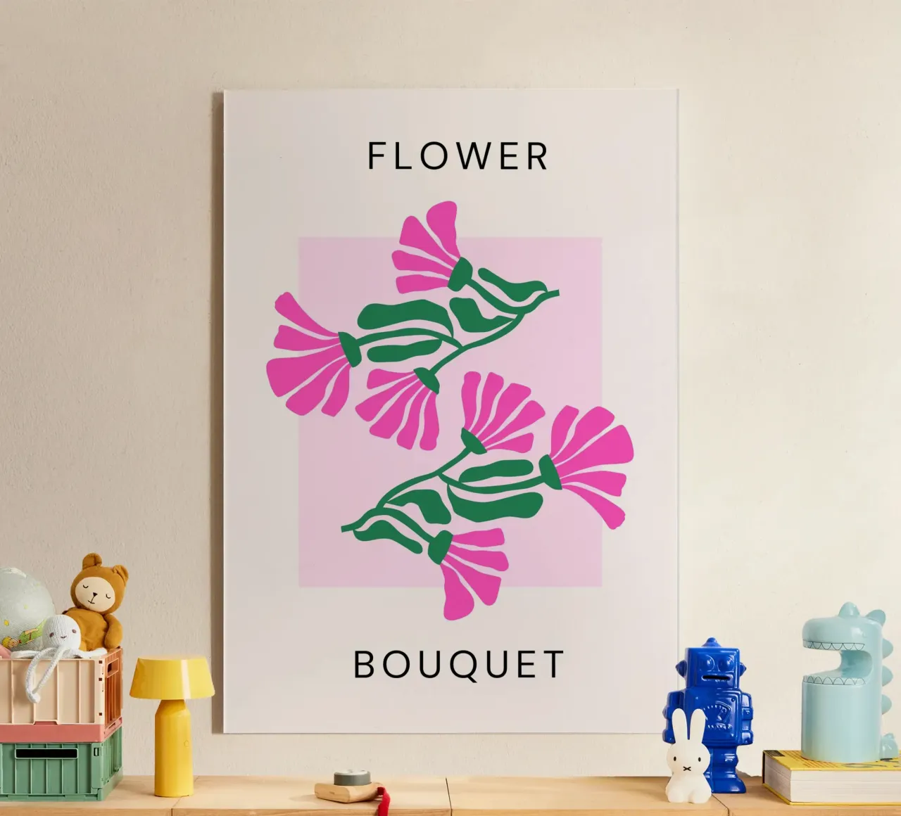 Psychedelische Blob Bloem Groovy Abstract Pop Art Print acryl van NorwesClub