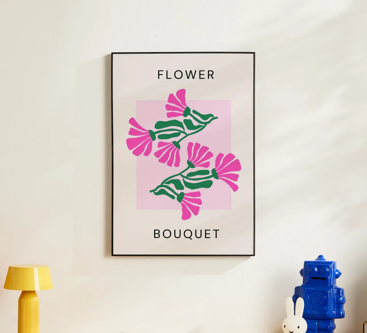 Psychedelic Blob Flower Groovy Abstract Pop Art Print panneau forex de NorwesClub