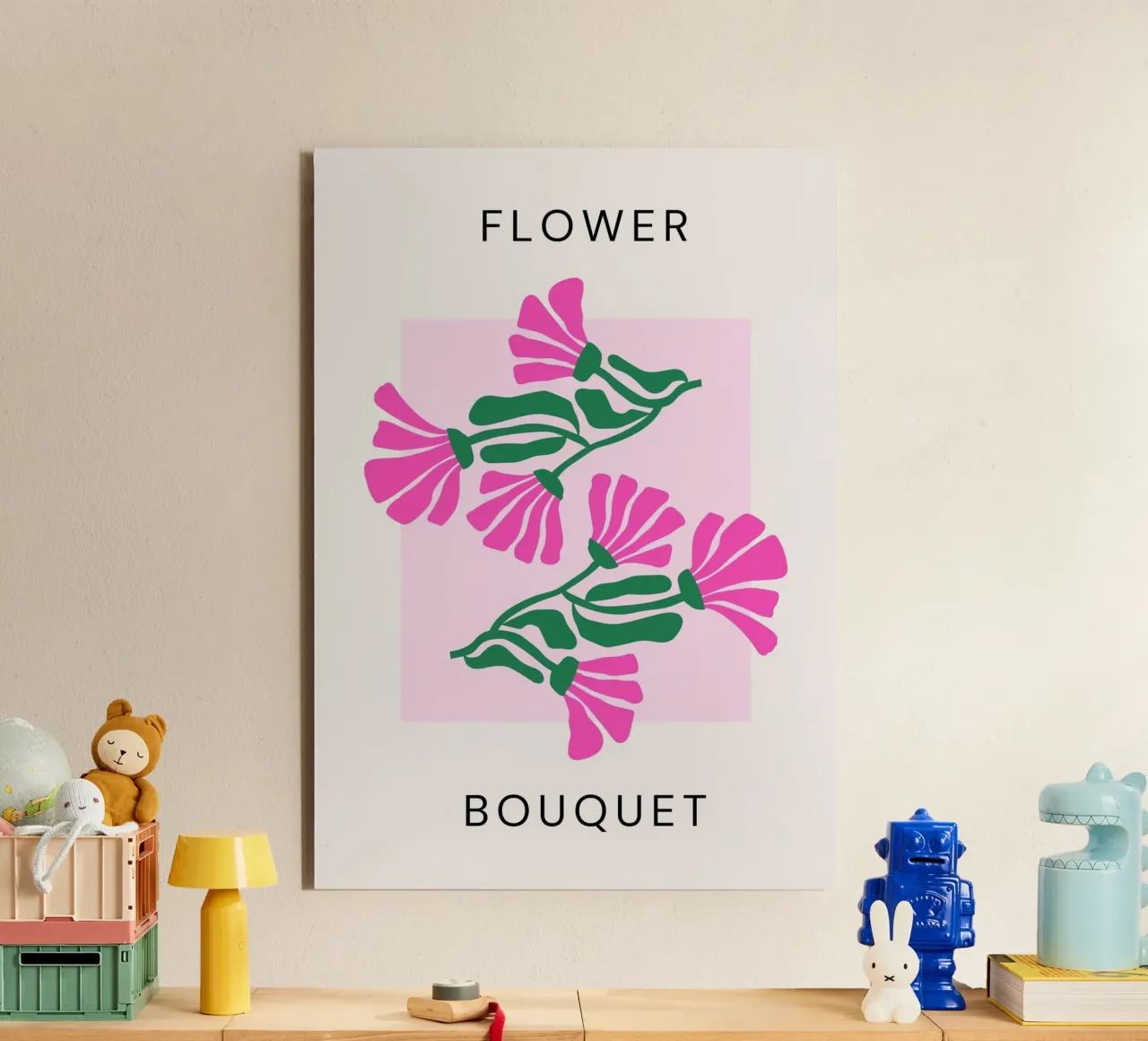 Psychedelic Blob Flower Groovy Abstract Pop Art Print alu-dibond by NorwesClub