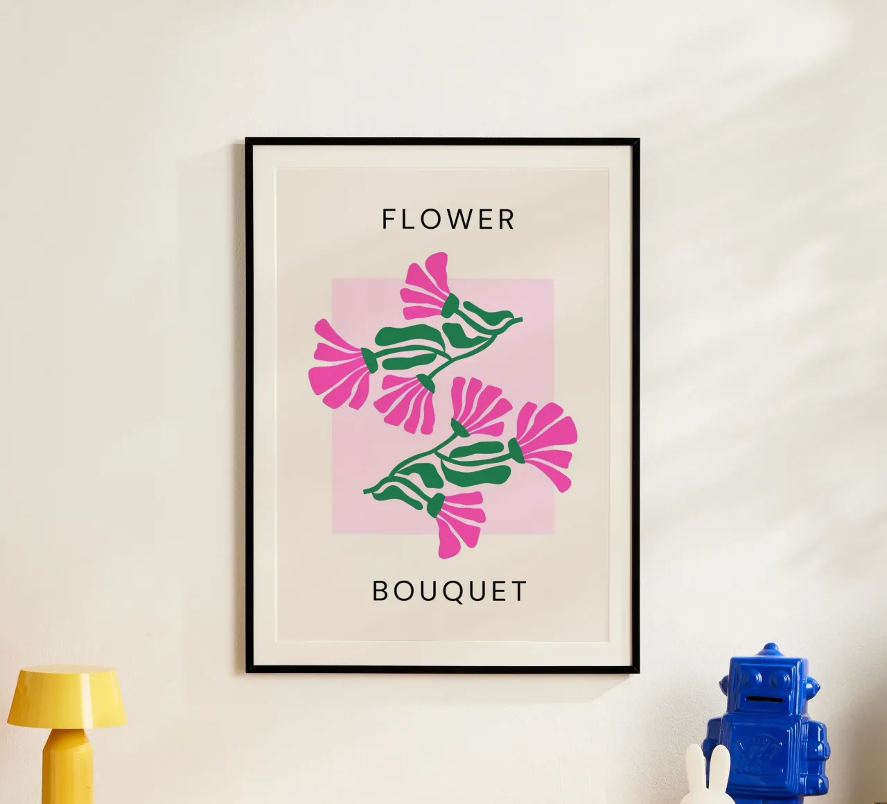 Stampa pop art astratta psichedelica Blob Flower Groovy poster con telaio in plastica da NorwesClub