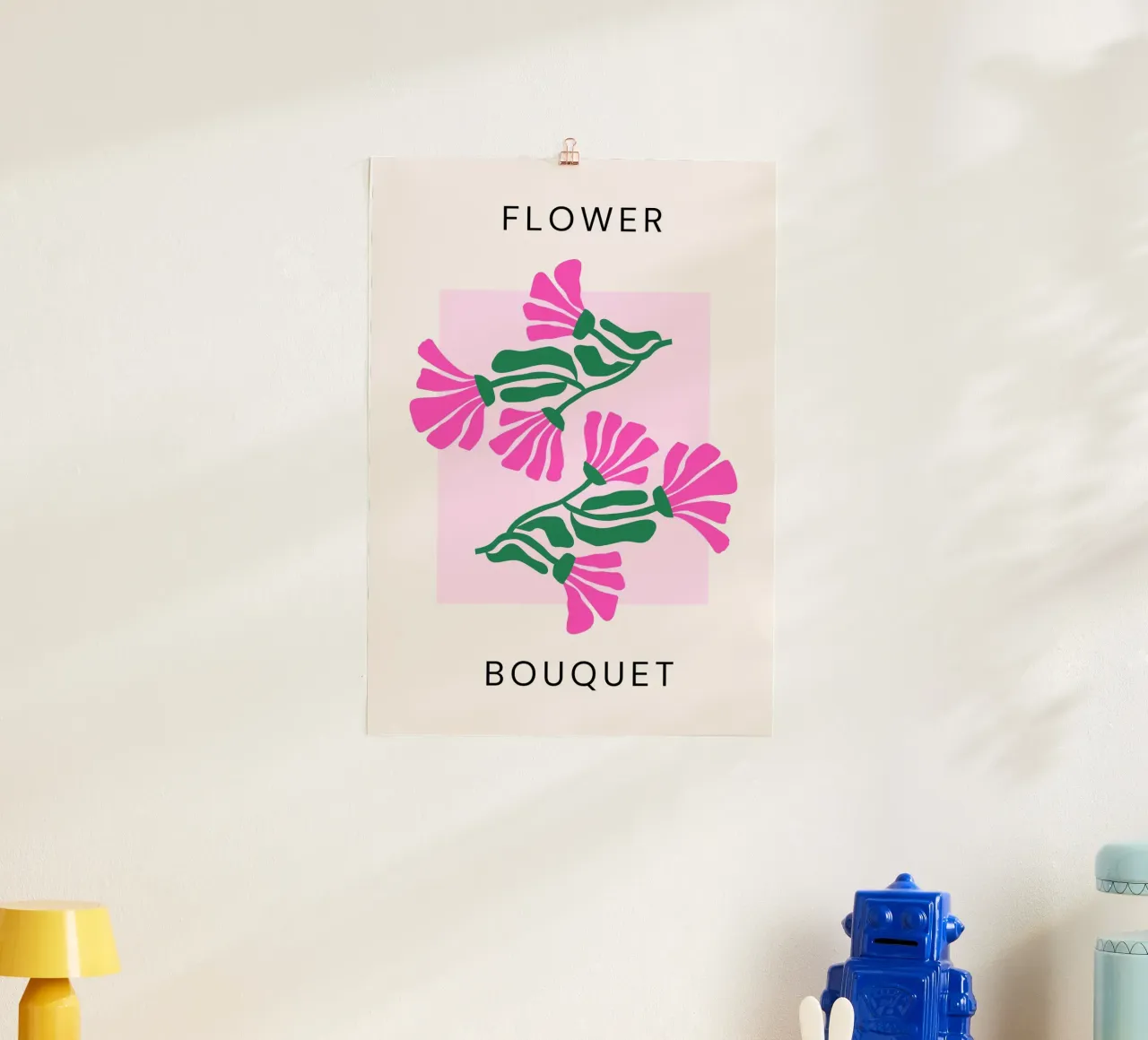 Stampa pop art astratta psichedelica Blob Flower Groovy poster con telaio in plastica da NorwesClub