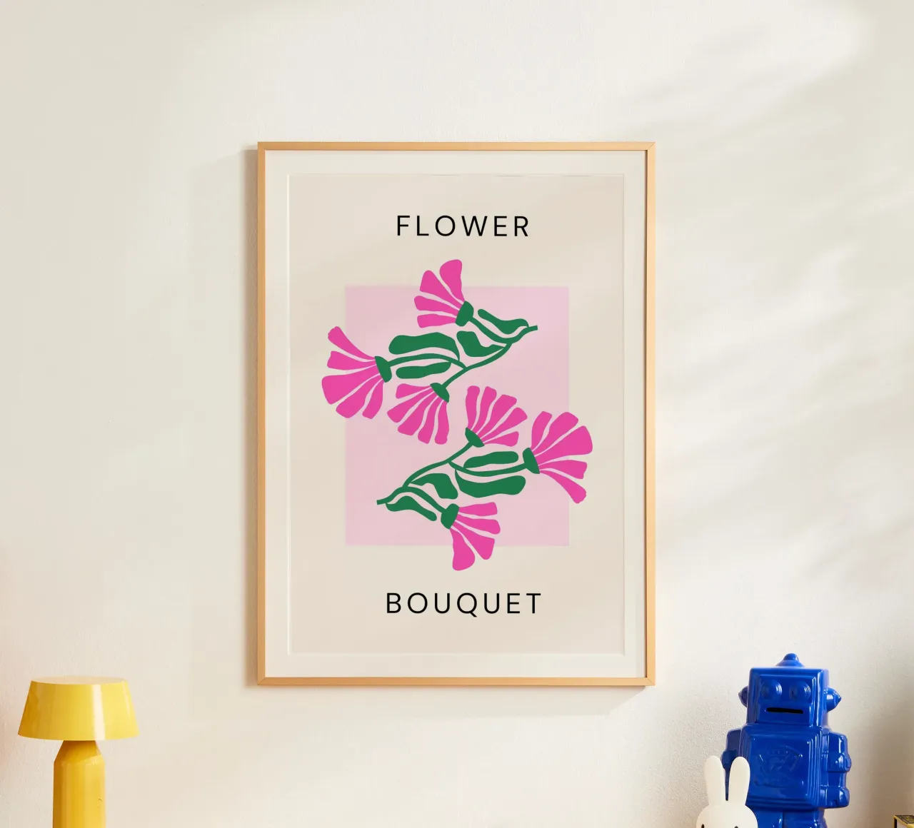 Stampa pop art astratta psichedelica Blob Flower Groovy poster con telaio in plastica da NorwesClub