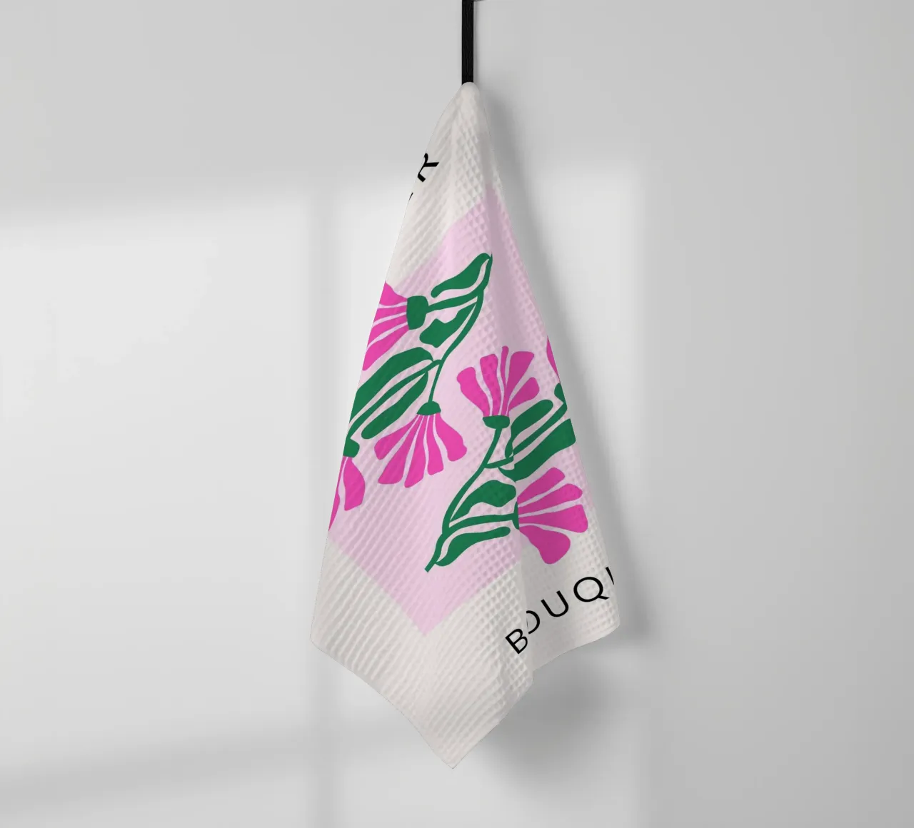 Psychedelic Blob Flower Groovy Abstract Pop Art Print tea towel by NorwesClub