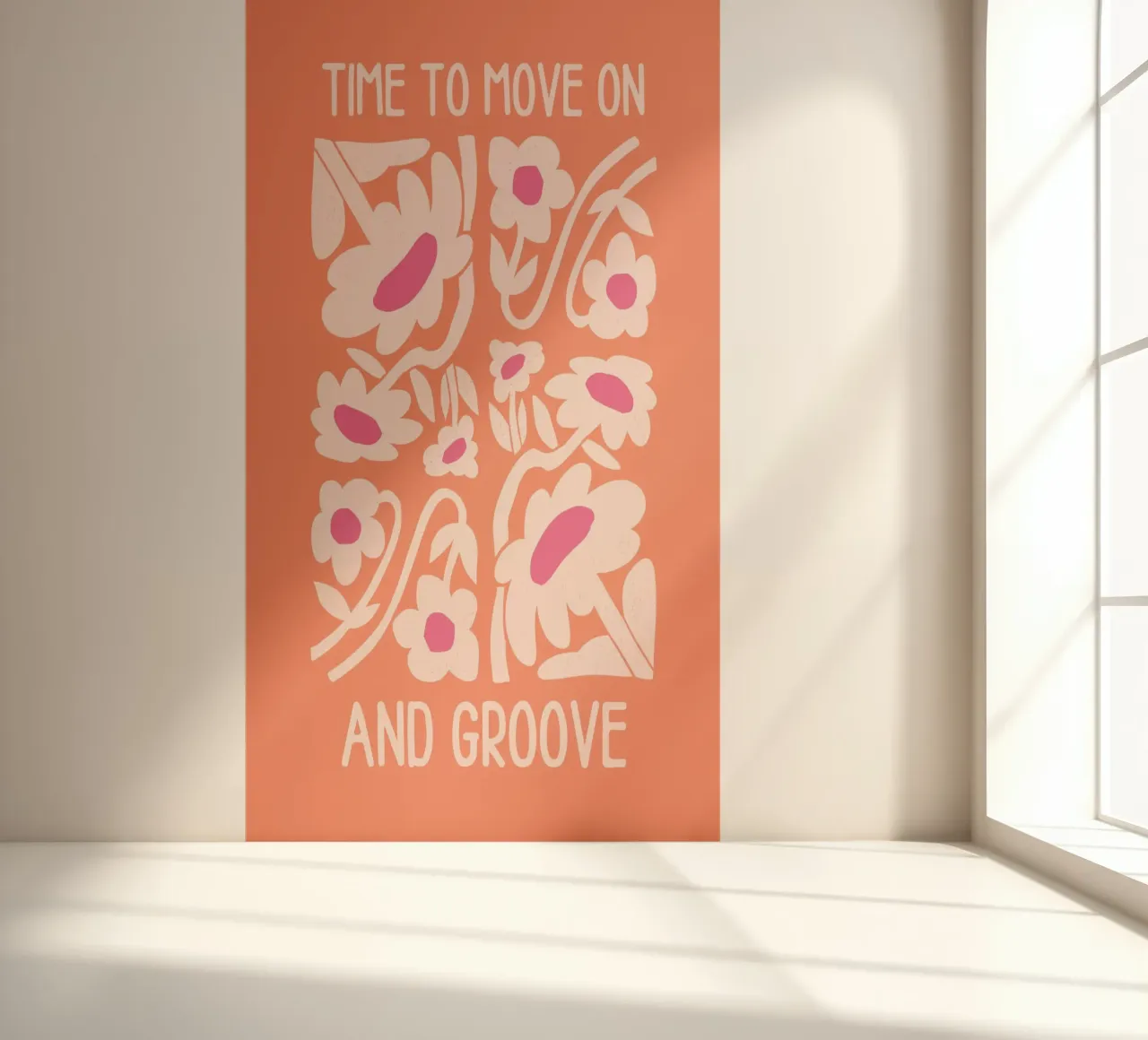 "Time To Move On" Psicodélico Retro Groovy Sun Pop Art papel para pared de NorwesClub
