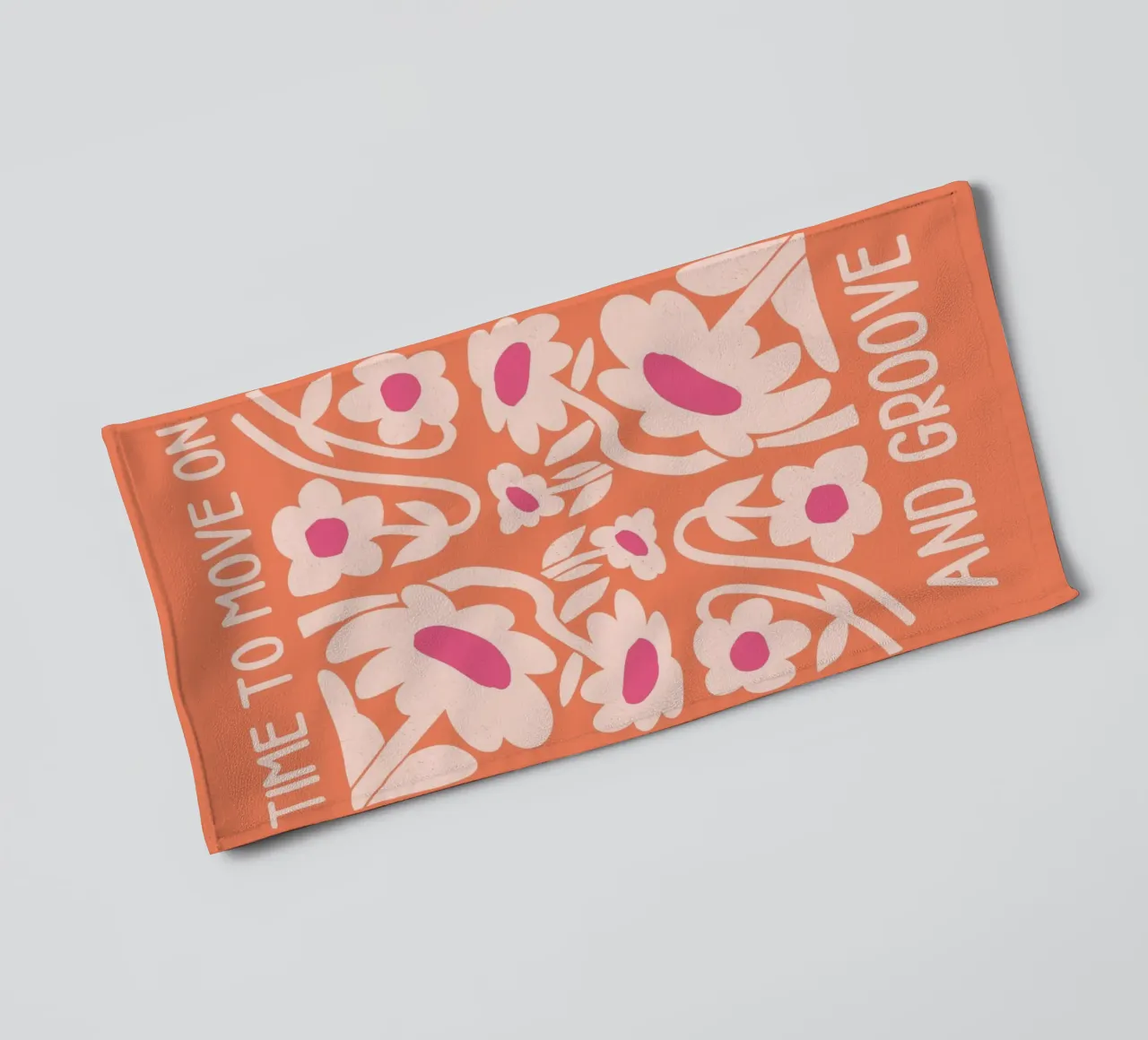 "Time To Move On" Psychedelic Retro Groovy Sun Pop Art towel by NorwesClub