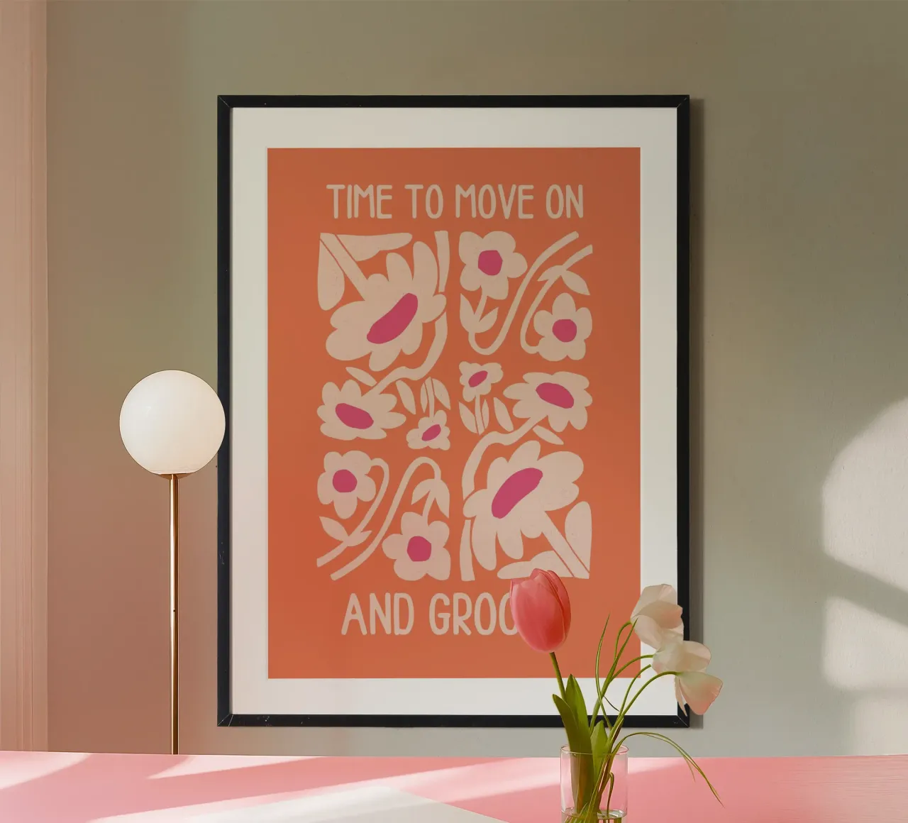 "Time To Move On" Psicodélico Retro Groovy Sun Pop Art hahnemühle de NorwesClub