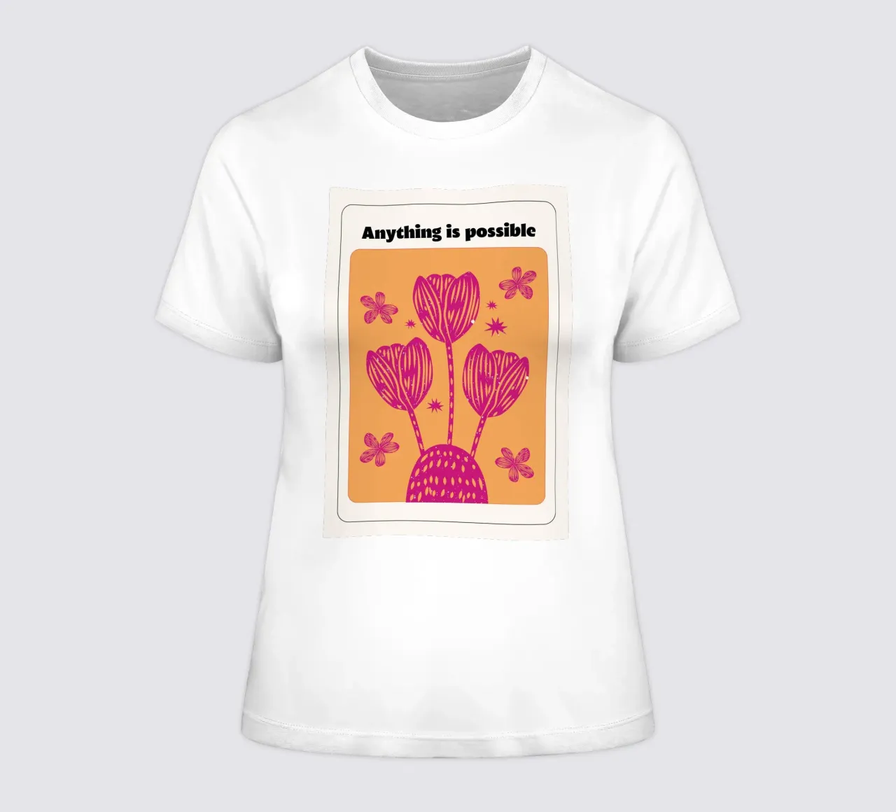 "Anything Is Possible" Psychedelic Retro Affirmation Pop Art women's fitted t-shirt by NorwesClub
