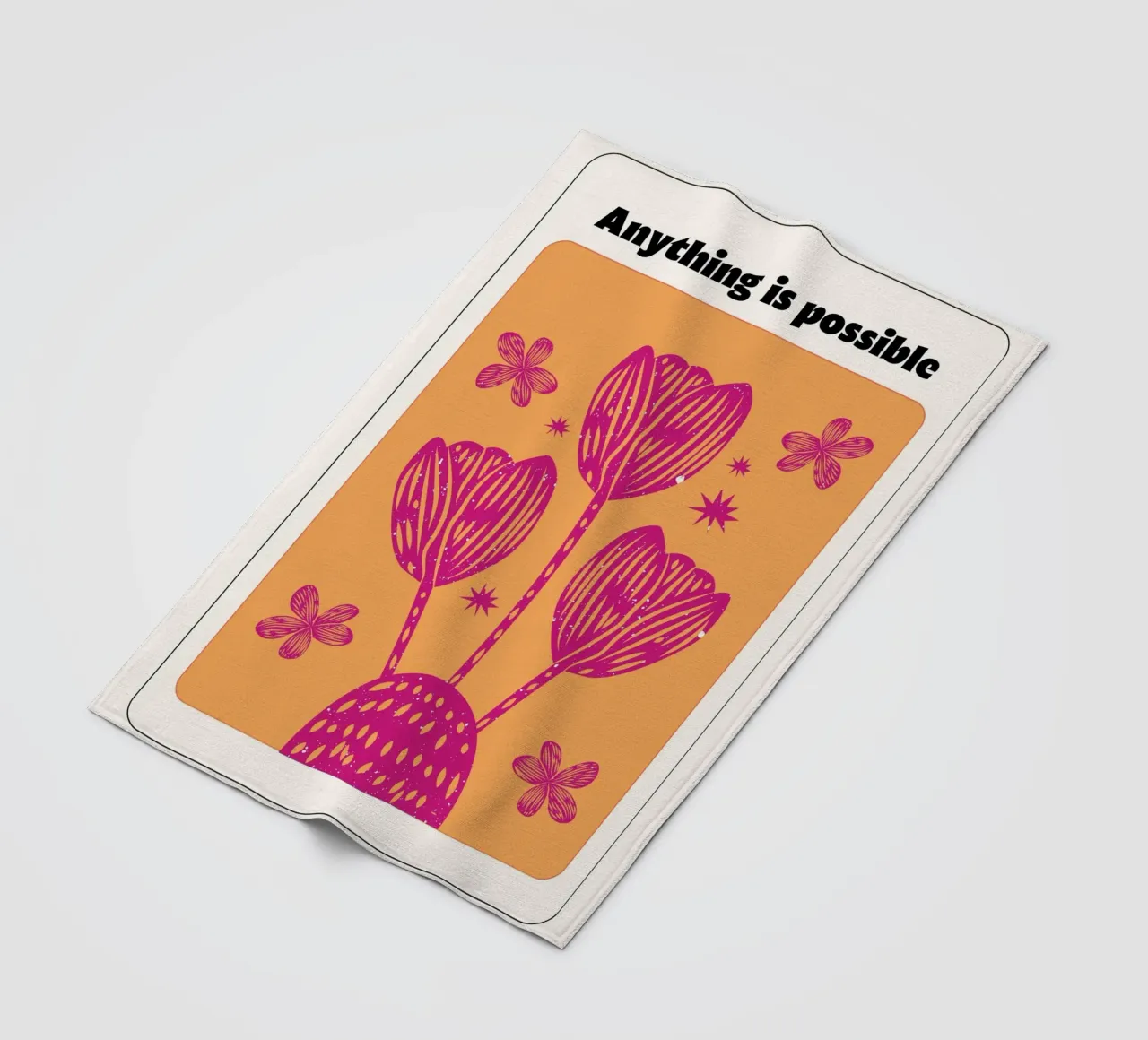 "Anything Is Possible" Psychedelic Retro Affirmation Pop Art fleece blanket by NorwesClub
