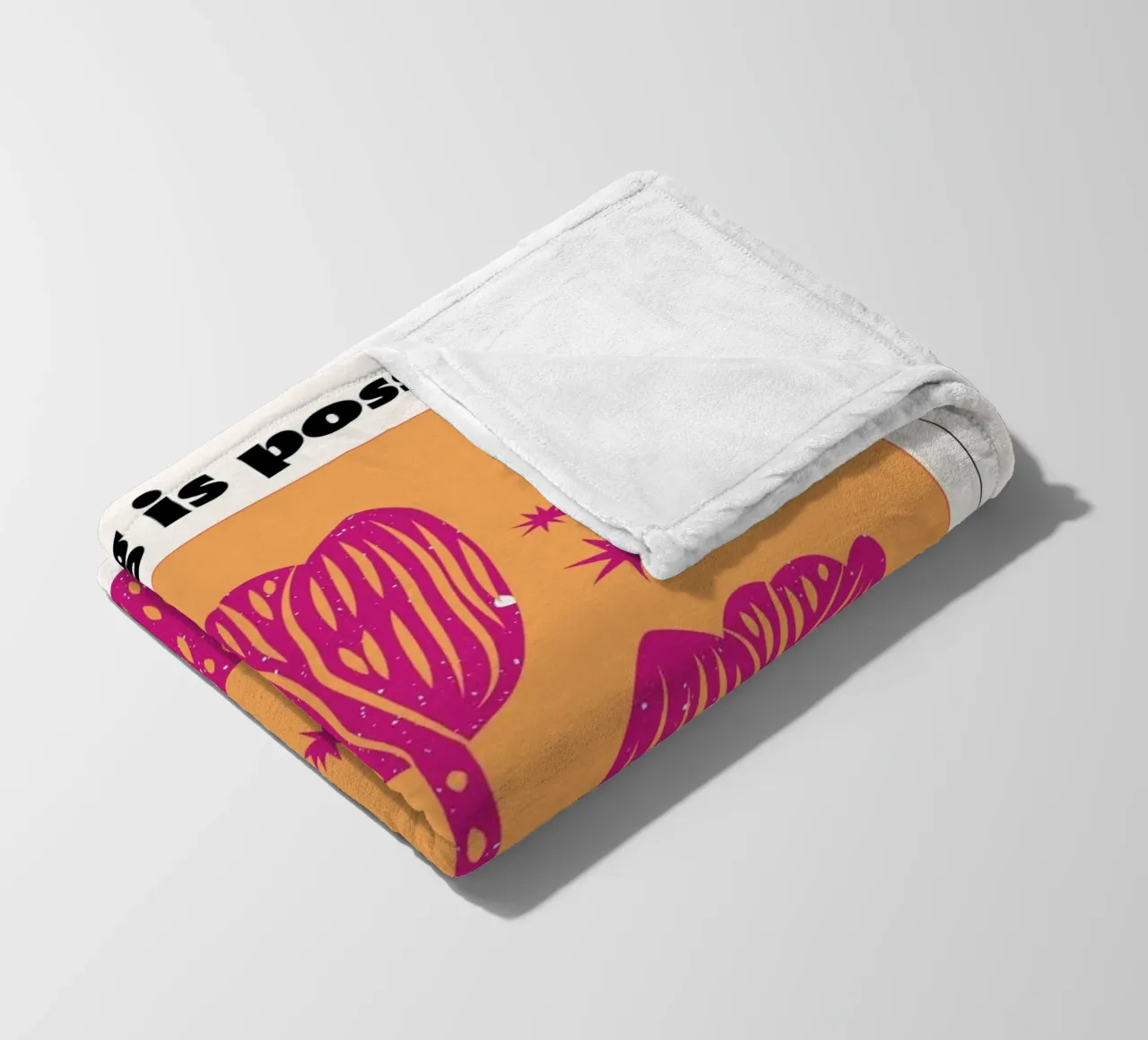 "Anything Is Possible" Psychedelic Retro Affirmation Pop Art fleece blanket by NorwesClub