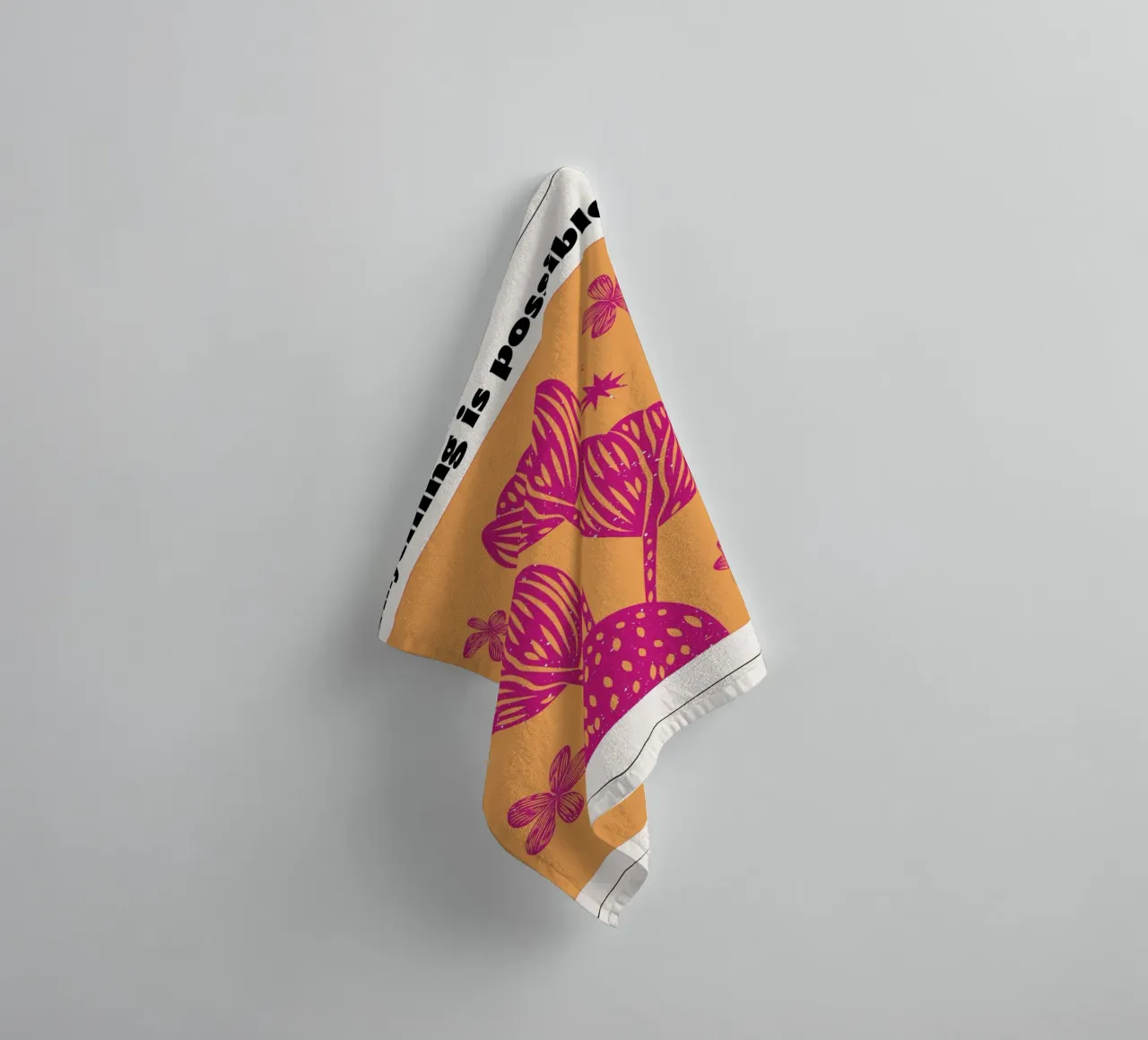 "Anything Is Possible" Psychedelic Retro Affirmation Pop Art towel by NorwesClub