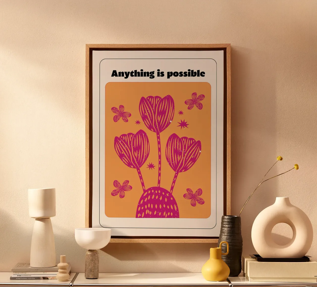 "Anything Is Possible" Psychedelic Retro Affirmation Pop Art canvas by NorwesClub