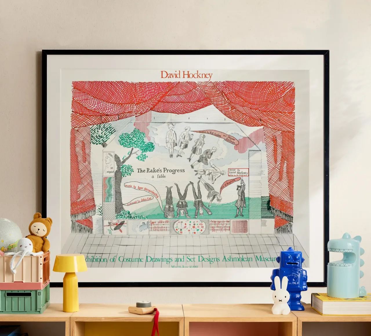 Museo Ashmolean 1981 poster con telaio in legno da khanrosie