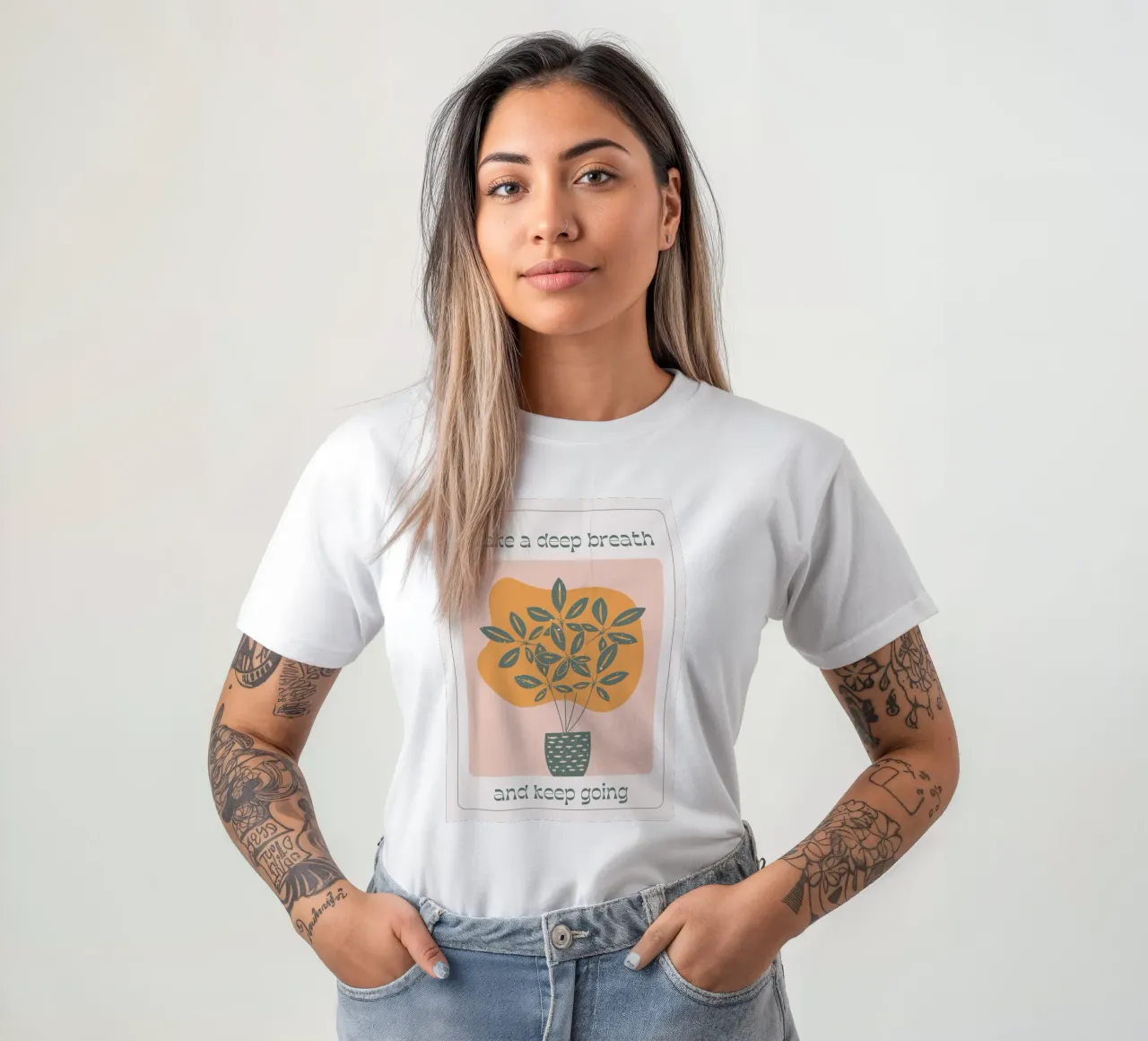 Arte pop psichedelica positiva e retrò "Take A Deep Breath". t-shirt da NorwesClub