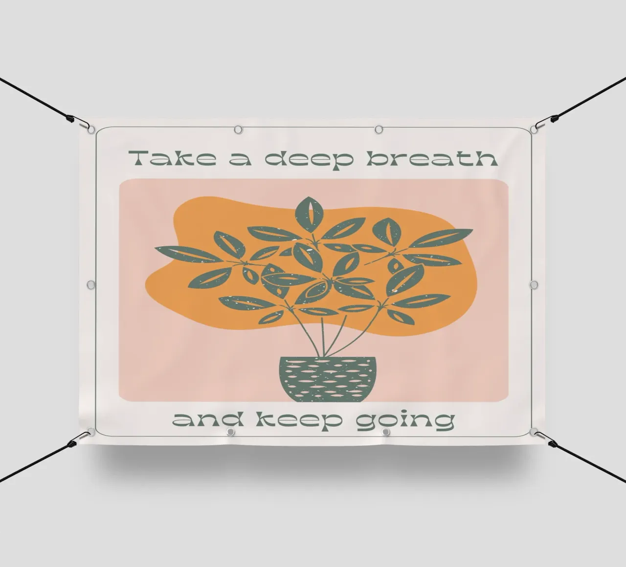 Arte pop psichedelica positiva e retrò "Take A Deep Breath". telo in pvc da NorwesClub