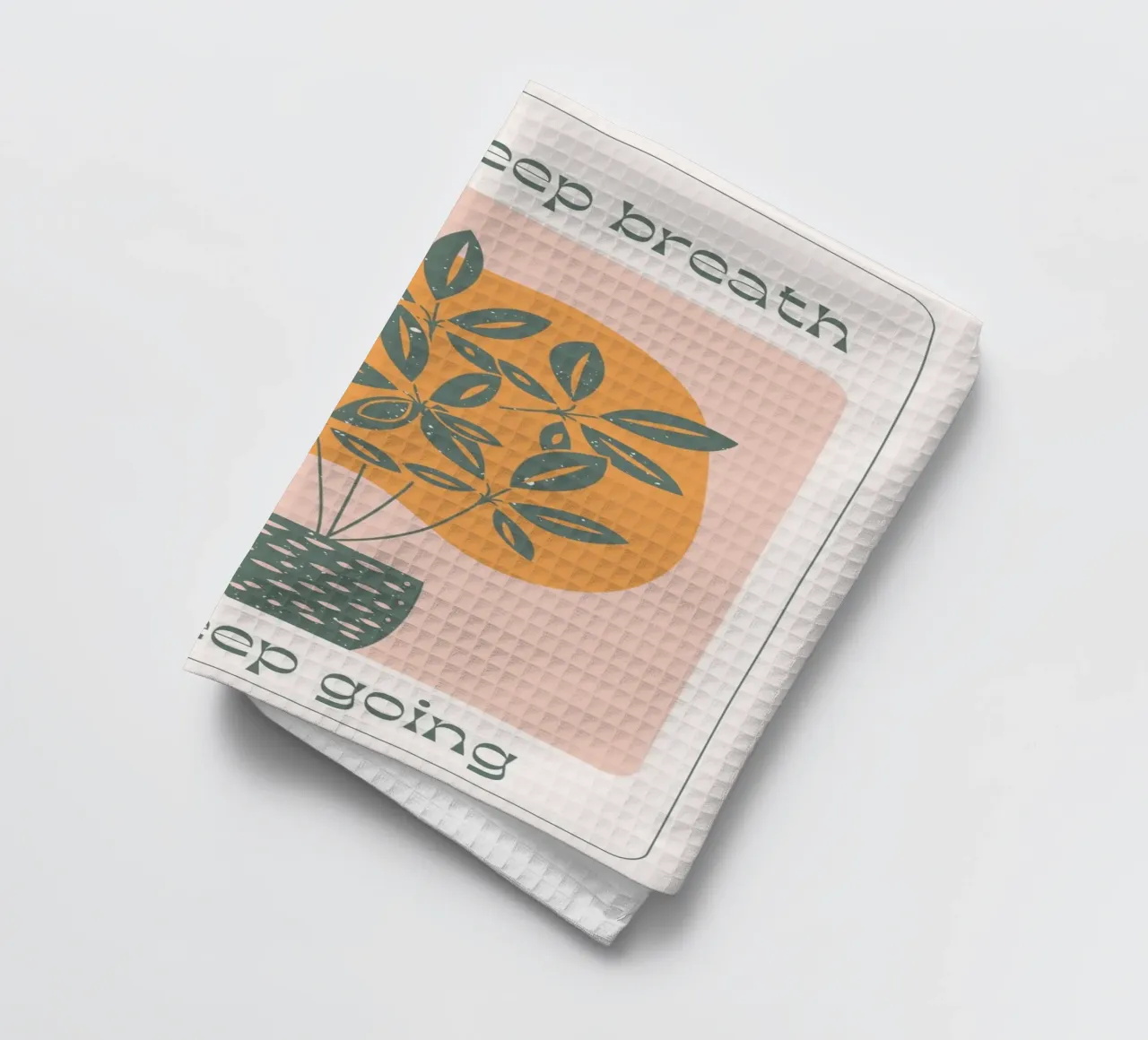 "Respirez profondément" Retro Positive Psychedelic Pop Art torchon de NorwesClub