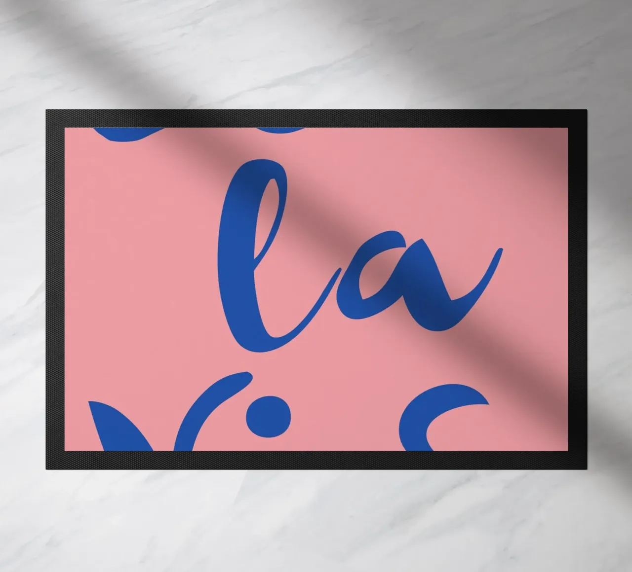 "C'est La Vie" Retro Psychedelic Abstract Pop Art Print doormat by NorwesClub