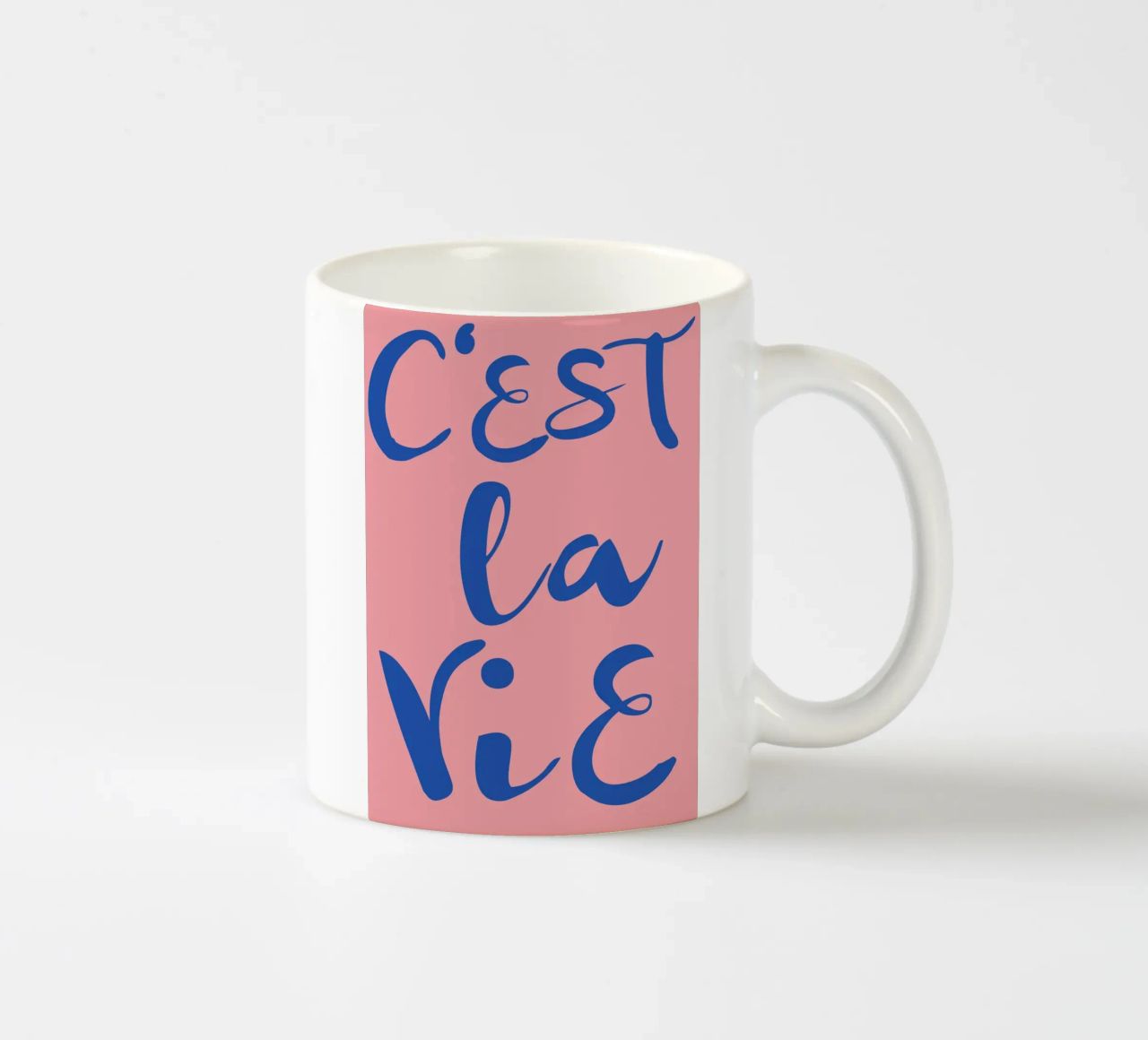 "C'est La Vie" Retro Psychedelische Abstracte Pop Art Print keramische mok van NorwesClub