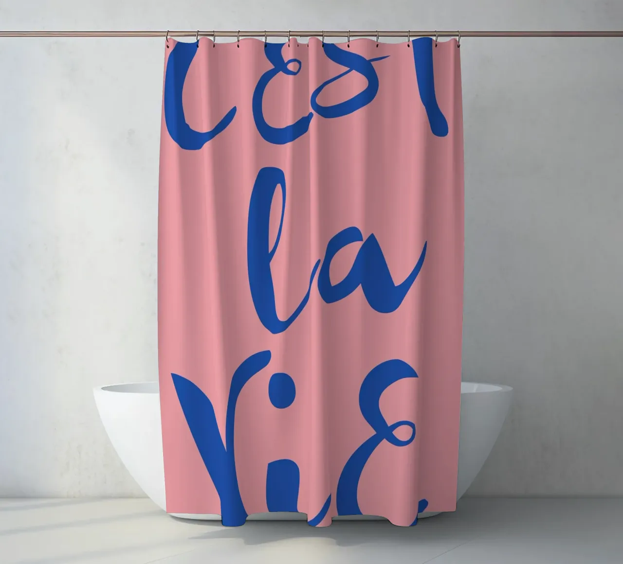 "C'est La Vie" Retro Psychedelische Abstracte Pop Art Print douchegordijn van NorwesClub