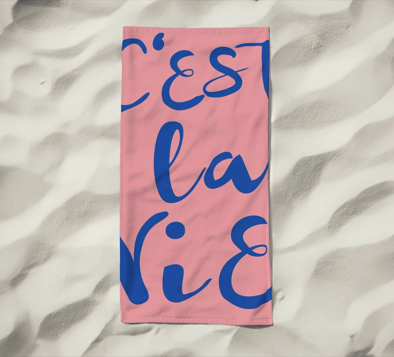 "C'est La Vie" Retro Psychedelic Abstract Pop Art Print beach towel by NorwesClub
