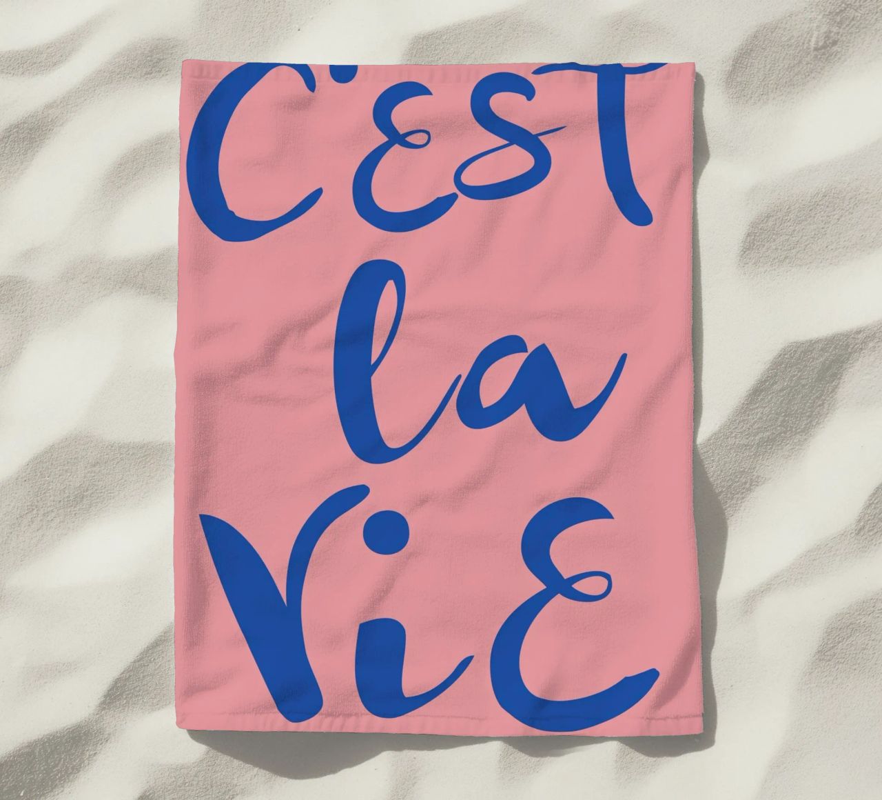 "C'est La Vie" Retro Psychedelic Abstract Pop Art Print beach towel by NorwesClub