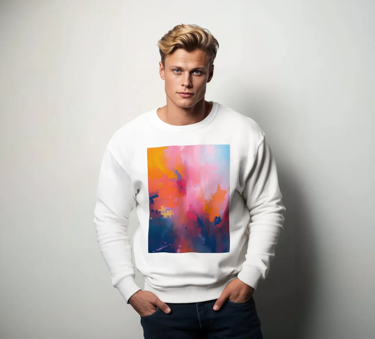 abstract artwork in vibrant hues capturing the essence sweatshirt by DesignDoodle