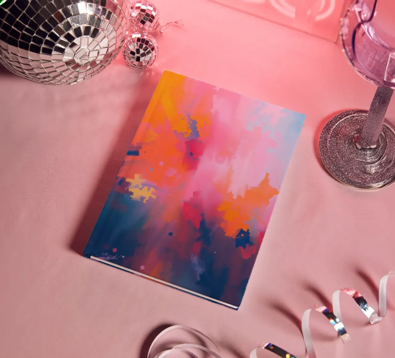 abstract artwork in vibrant hues capturing the essence notebook by DesignDoodle